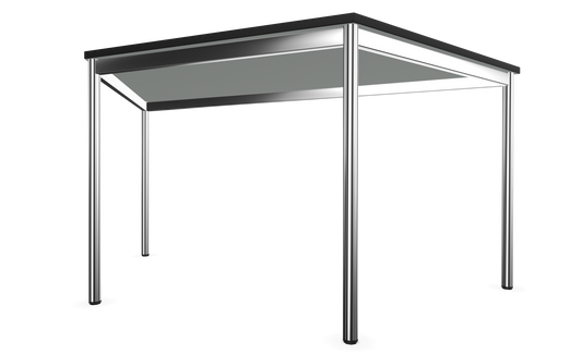 Dietiker Atos I Besprechungstisch Trapez - HPL Platte - Silver Grey