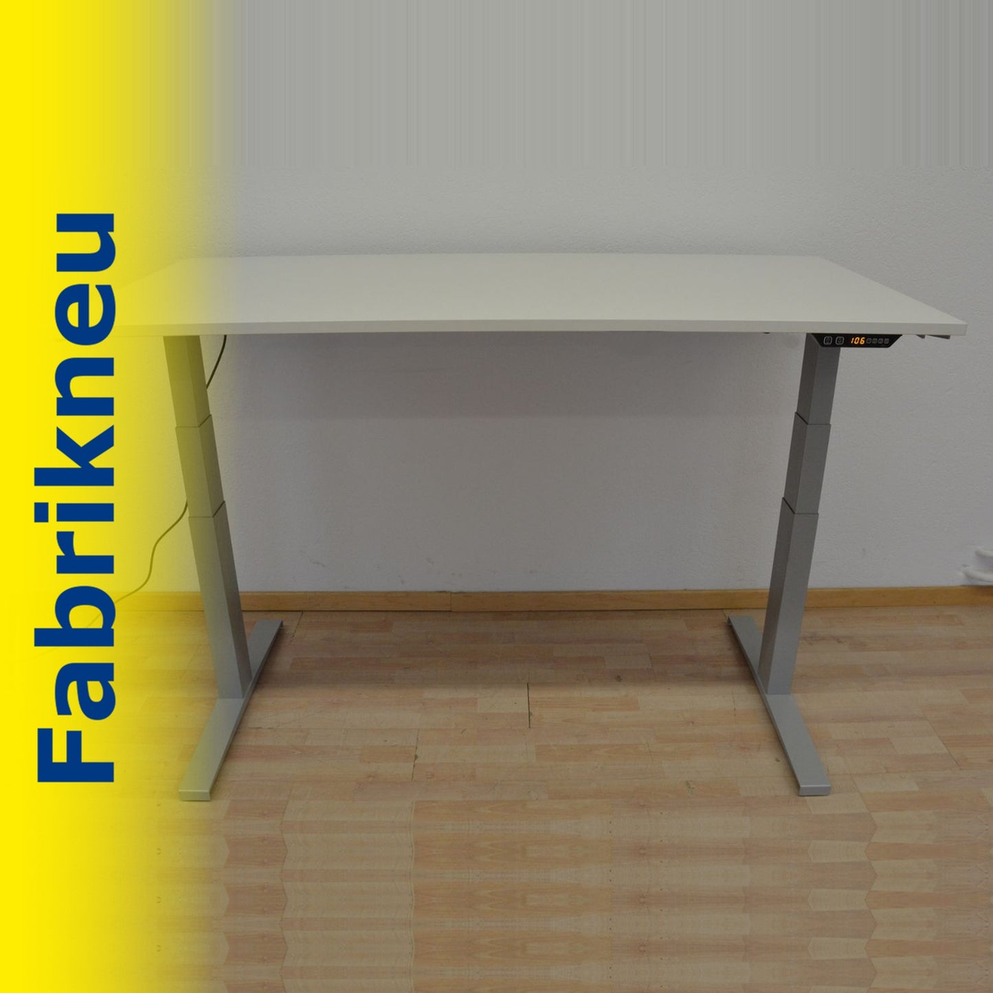 MC Office Shop MC Stand V2 Sitz-Steh Schreibtisch 1600 x 800mm - Gestell Silbergrau - Tischplatte Kristallweiss
