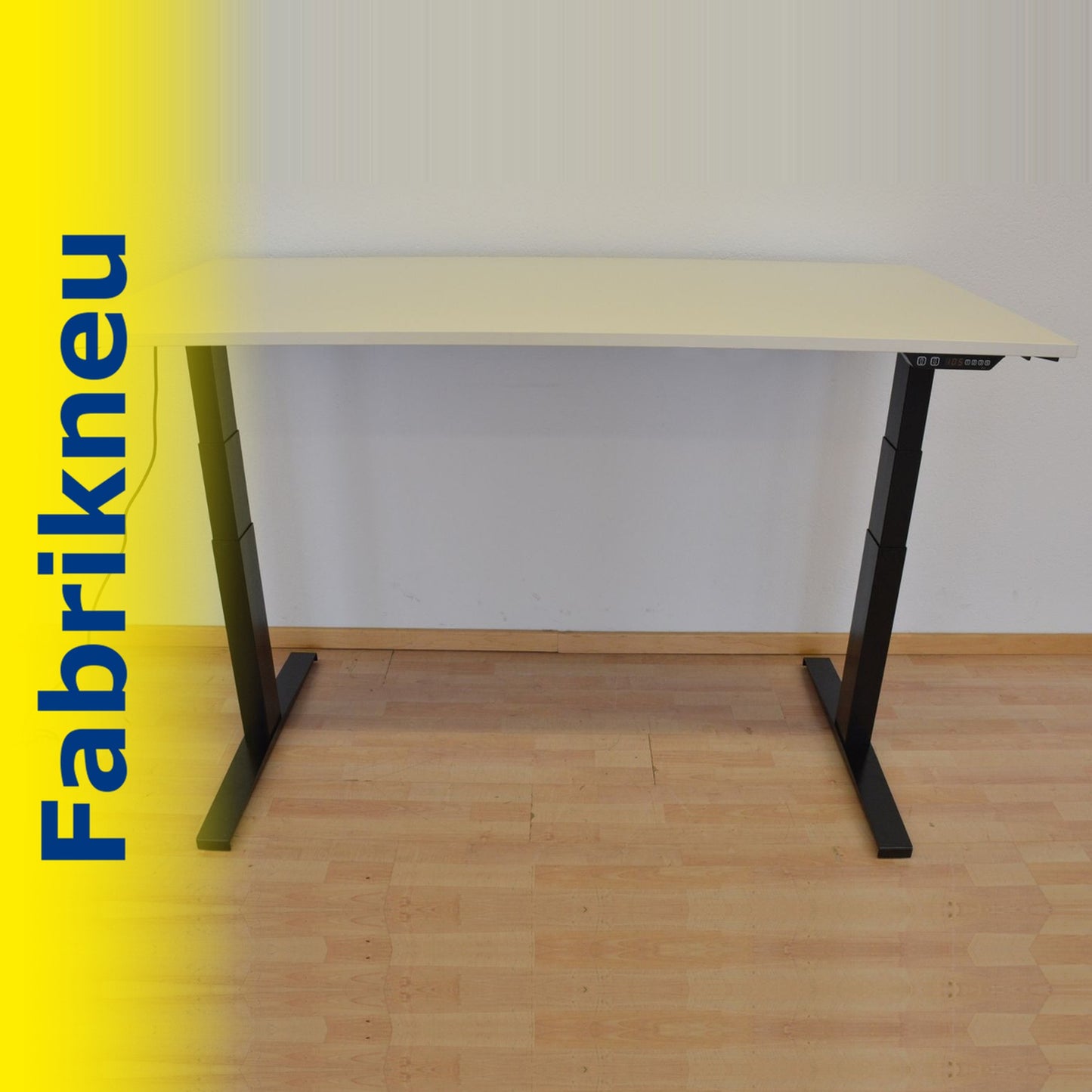 MC Office Shop MC Stand V2 Sitz-Steh Schreibtisch 1600 x 800mm - Gestell Schwarz - Tischplatte Kristallweiss