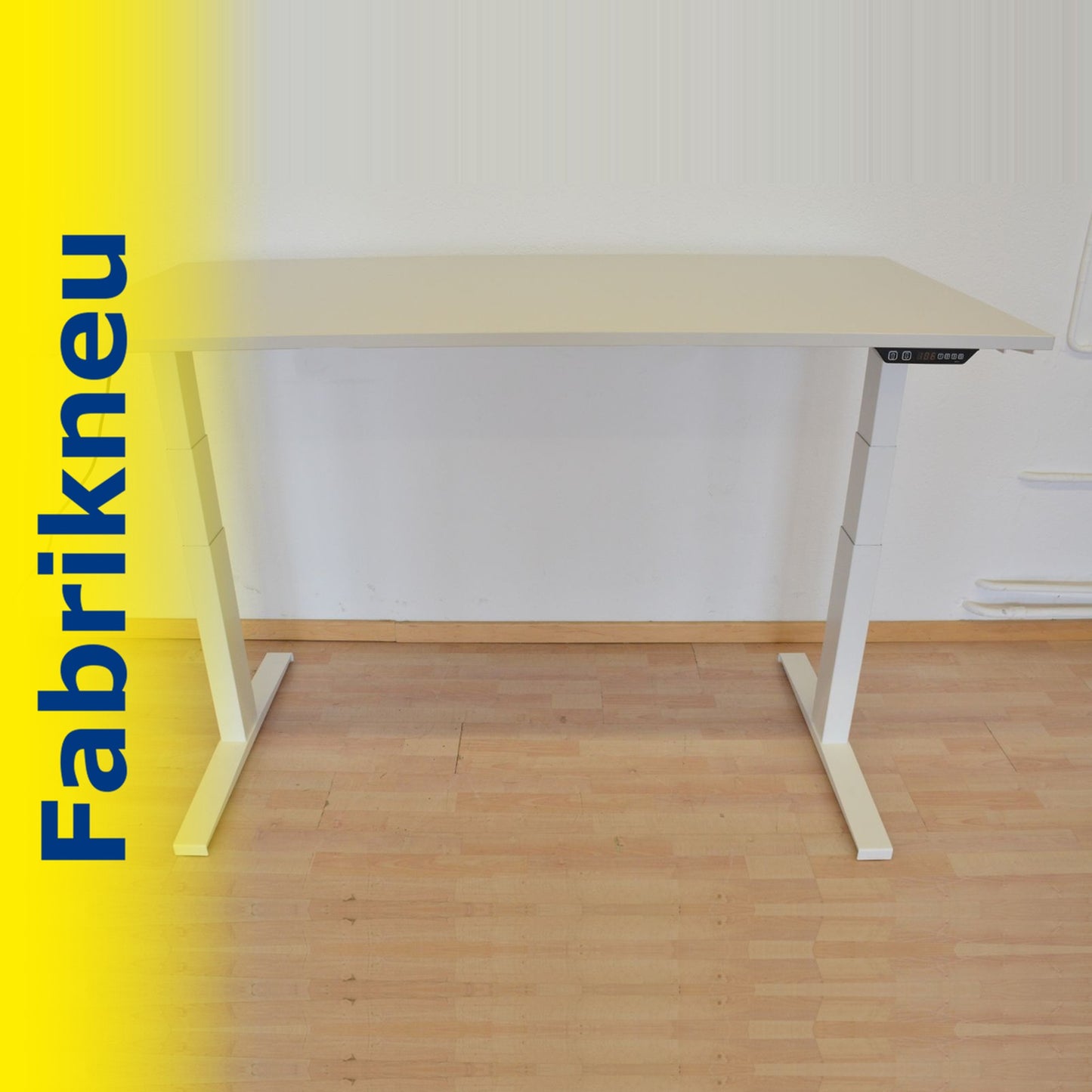 MC Office Shop MC Stand V2 Sitz-Steh Schreibtisch 1600 x 800mm - Gestell Weiss - Tischplatte Lichtgrau