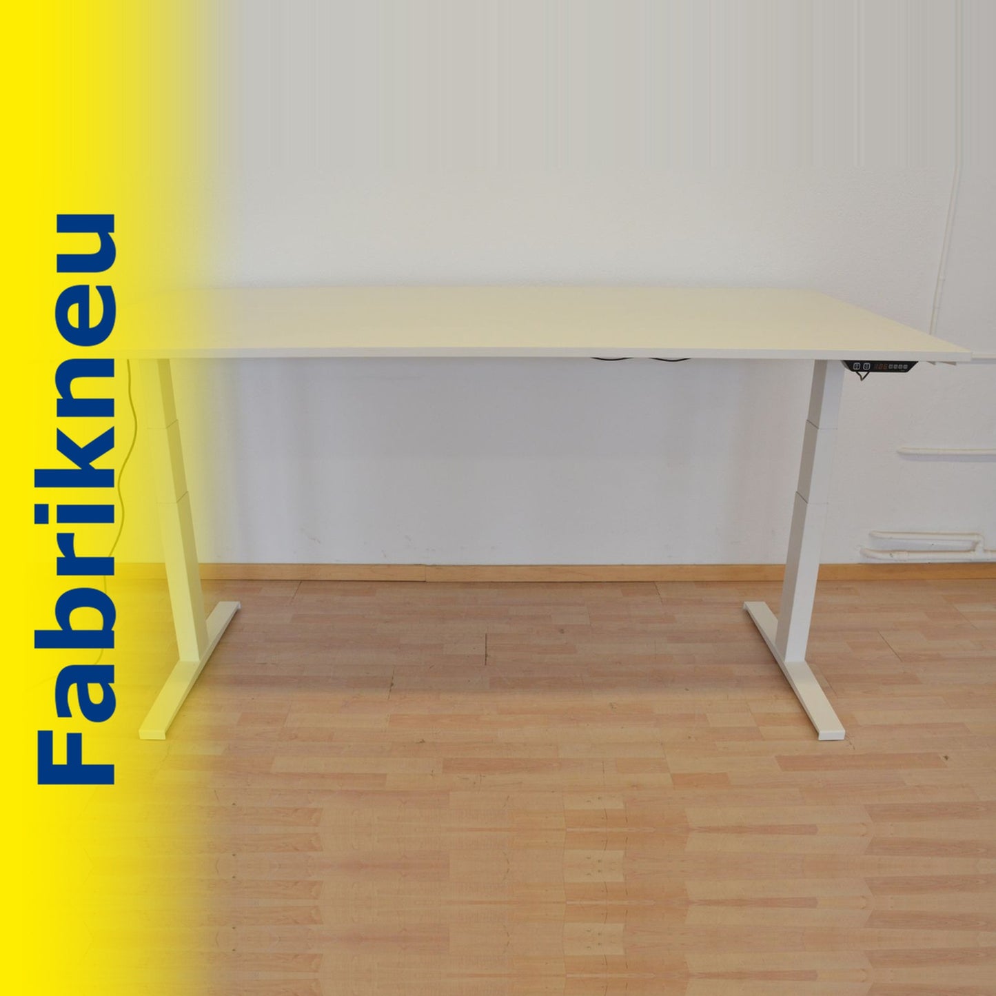 MC Office Shop MC Stand V2 Sitz-Steh Schreibtisch 2000 x 1000mm - Gestell Weiss - Tischplatte Kristallweiss