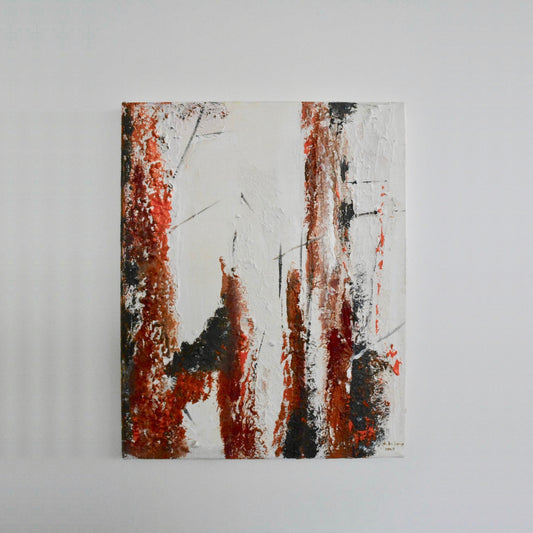 Imitation: Orange - Schwarz Abstrakt Nr. 1 - Gemaltes Bild Foto 2