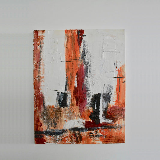 Imitation: Orange - Schwarz Abstrakt Nr. 3 - Gemaltes Bild Foto 2