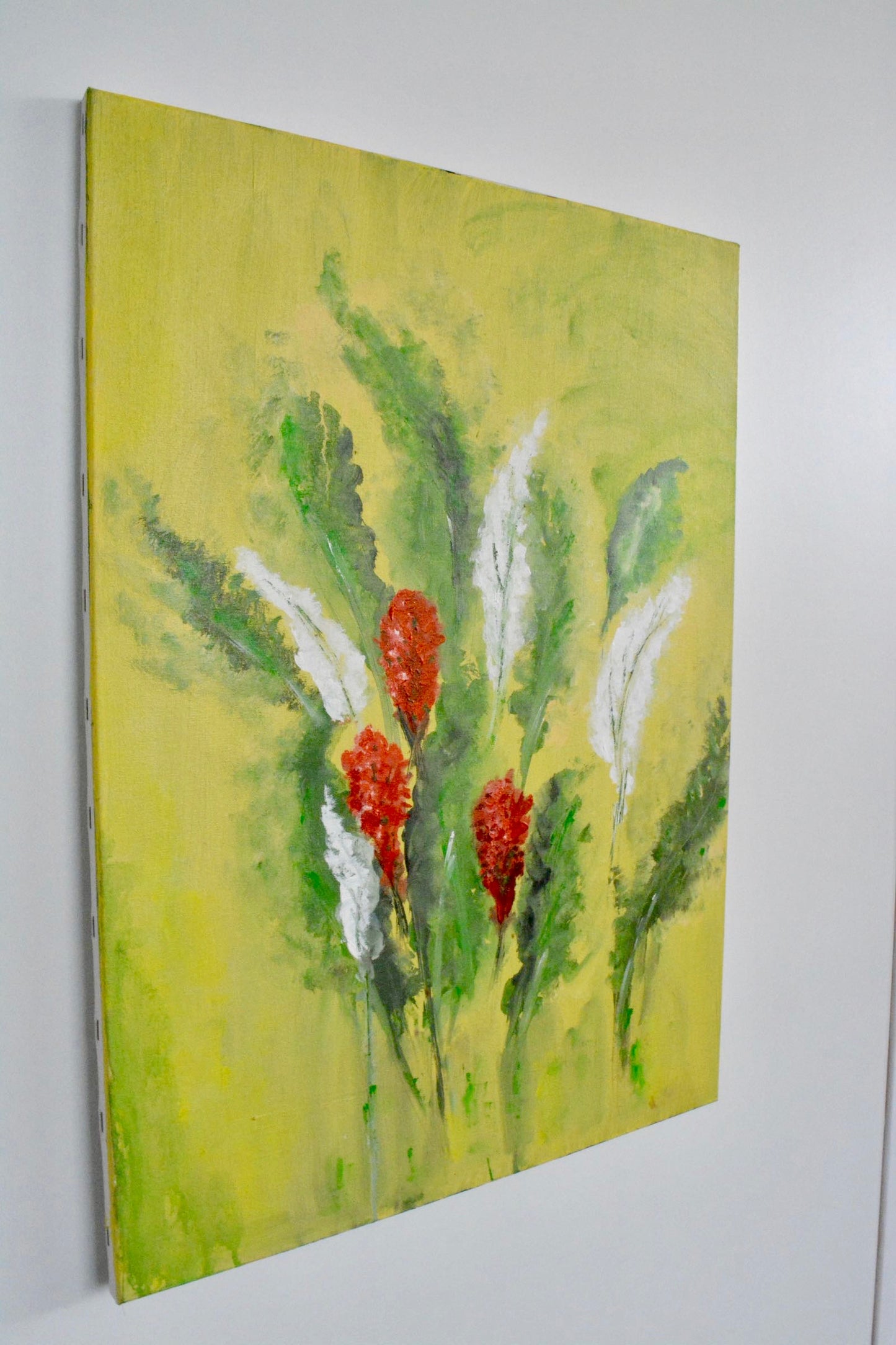 Gemaltes Bild - Verträumter Blumenstrauss von links