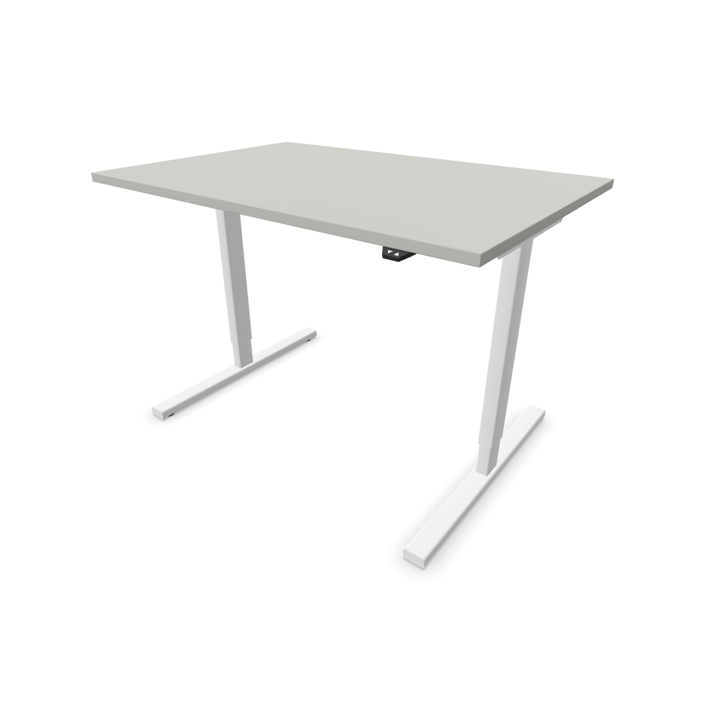 Narbutas Easy Sitz-Steh-Schreibtisch 1200x800mm, Gestell Weiss, Tischplatte Perlgrau
