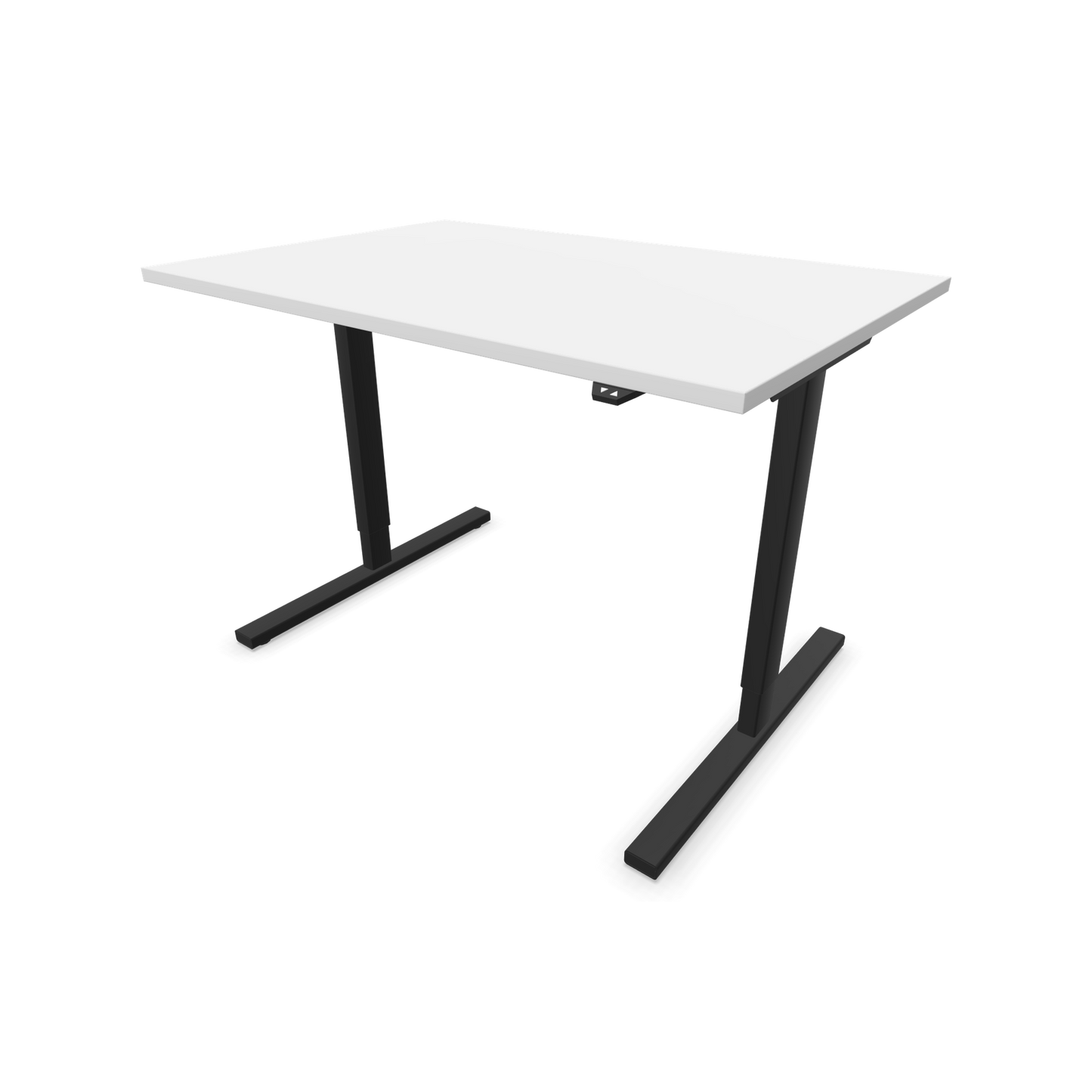 Narbutas Easy Sitz-Steh-Schreibtisch 1200x800mm, Gestell Schwarz, Tischplatte Weiss