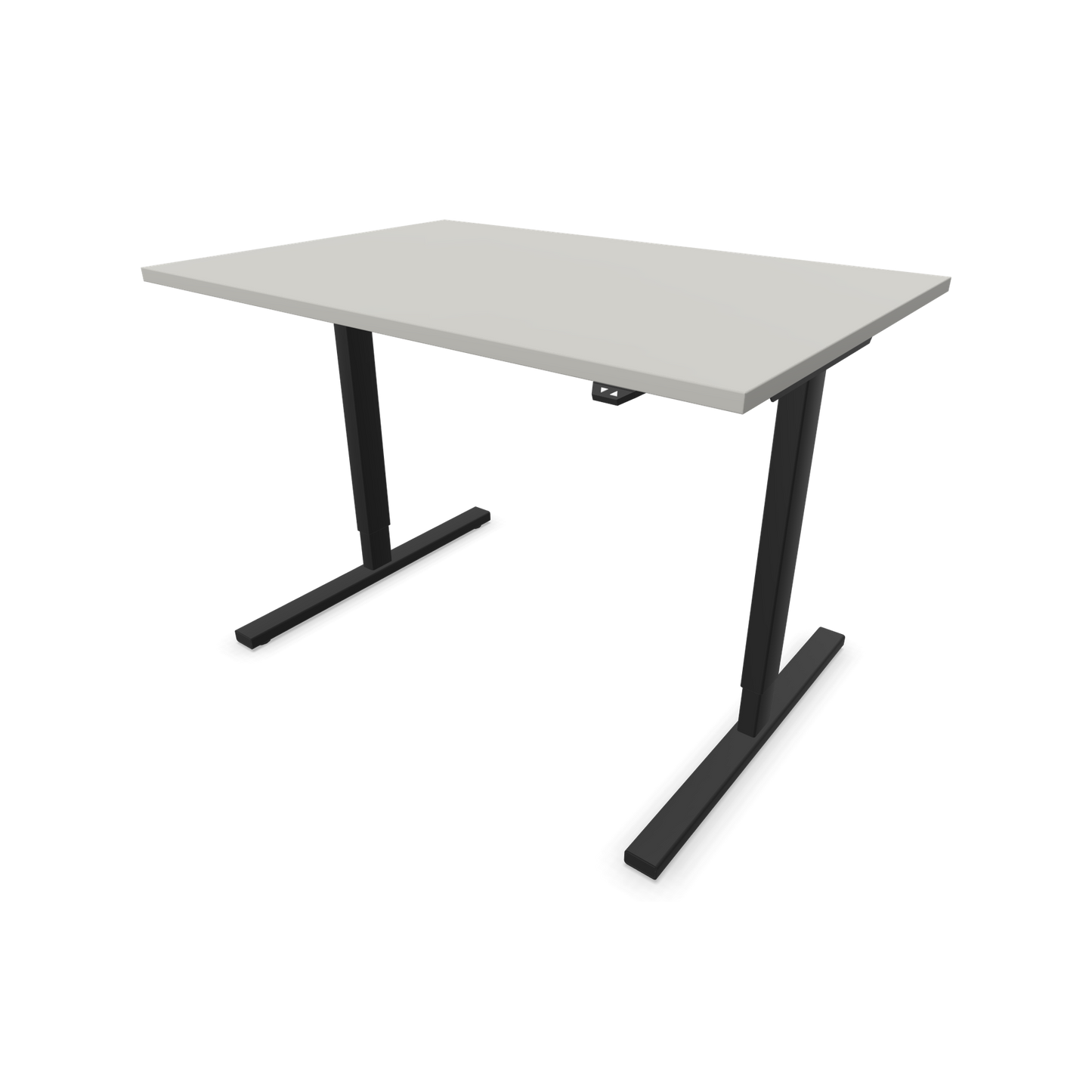 Narbutas Easy Sitz-Steh-Schreibtisch 1200x800mm, Gestell Schwarz, Tischplatte Perlgrau