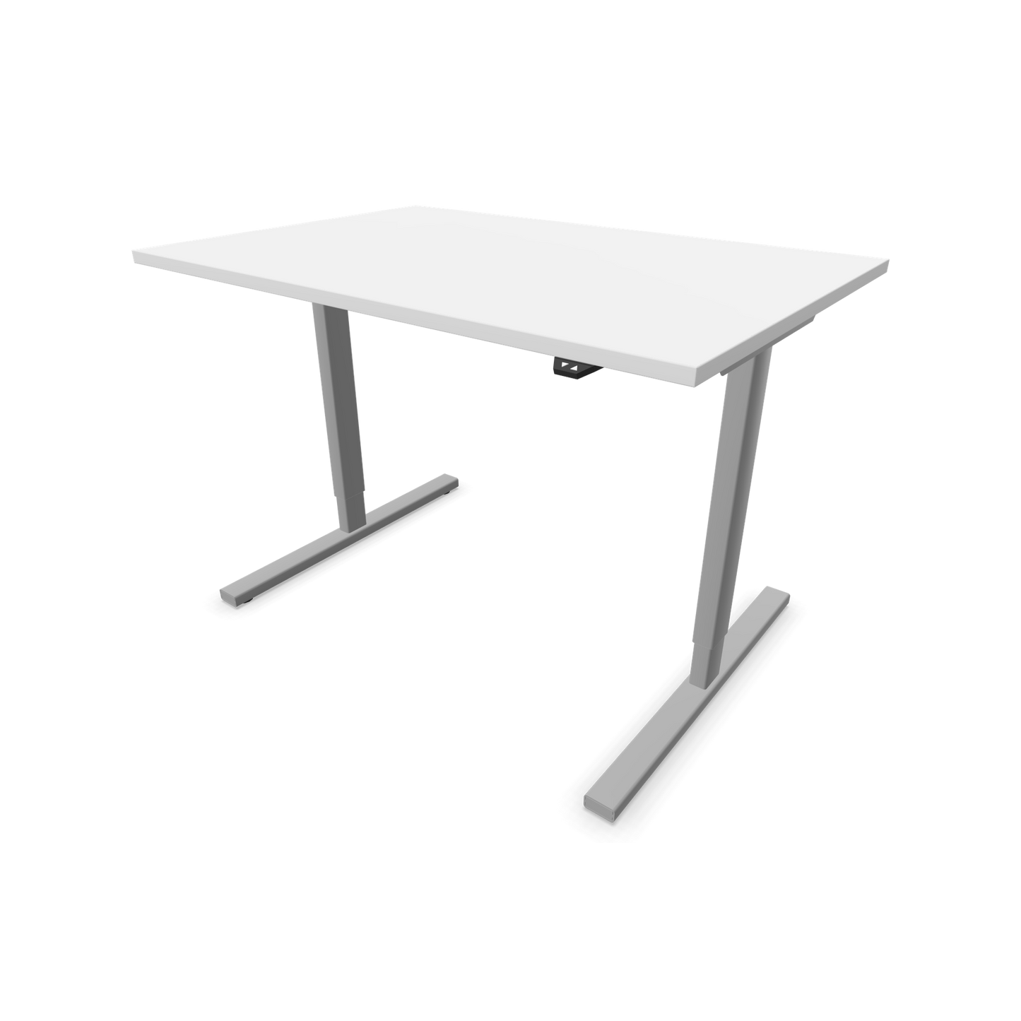 Narbutas Easy Sitz-Steh-Schreibtisch 1200x800mm, Gestell Silbergrau, Tischplatte Weiss