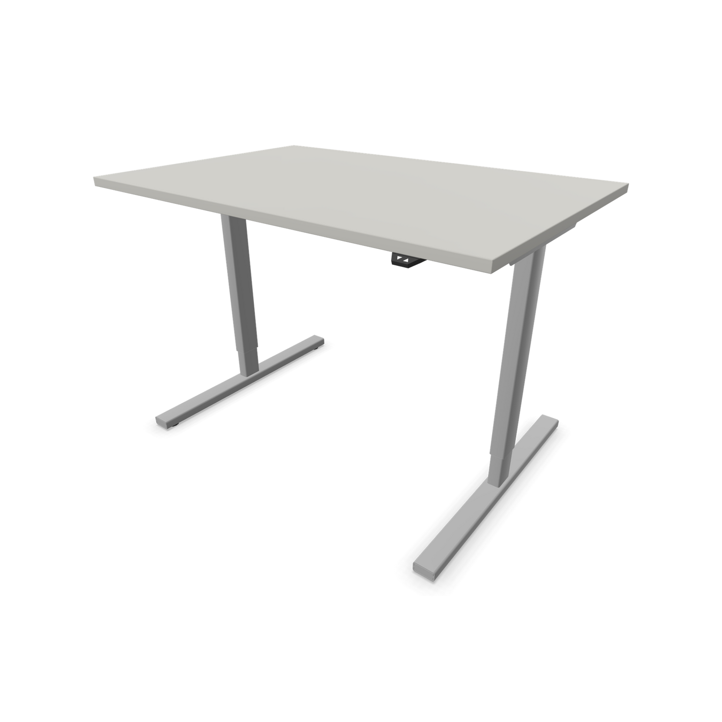 Narbutas Easy Sitz-Steh-Schreibtisch 1200x800mm, Gestell Silbergrau, Tischplatte Perlgrau
