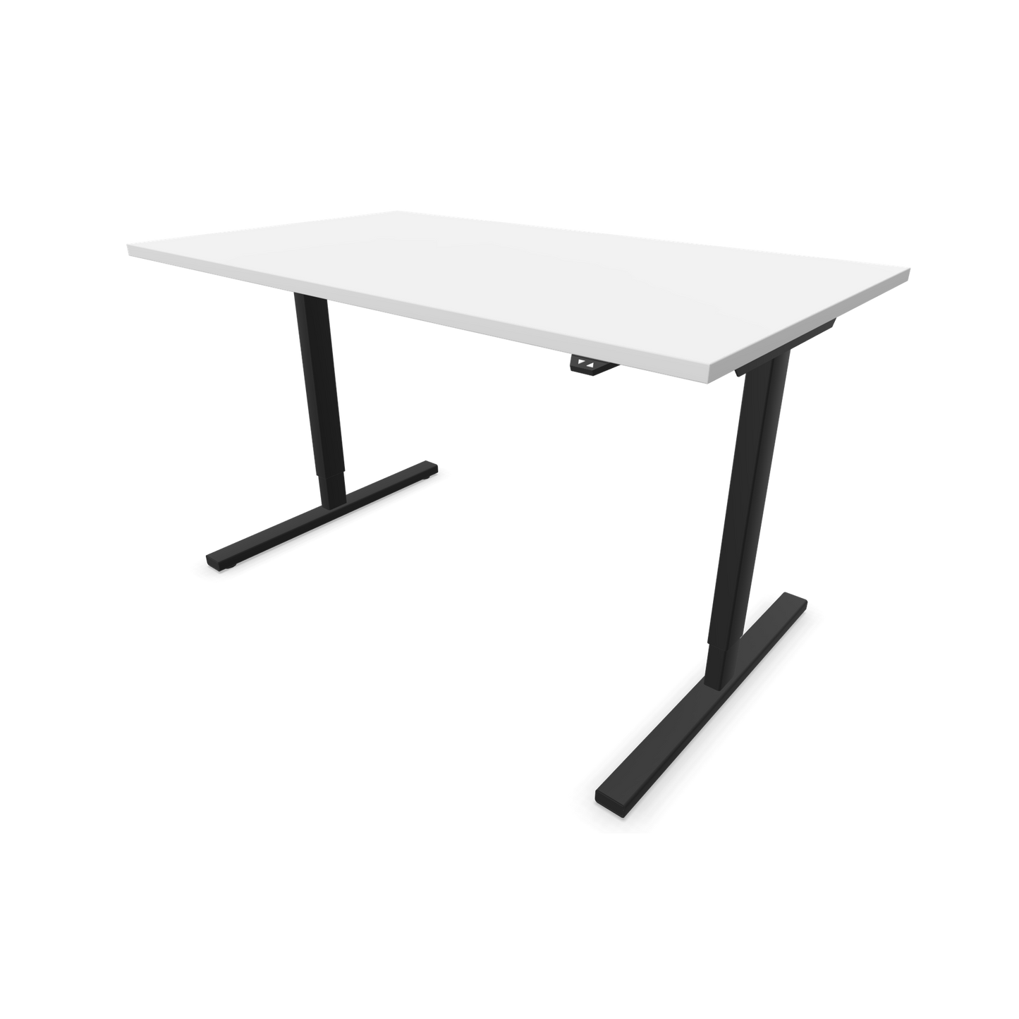 Narbutas Easy Sitz-Steh-Schreibtisch 1400x800mm, Gestell Schwarz, Tischplatte Weiss