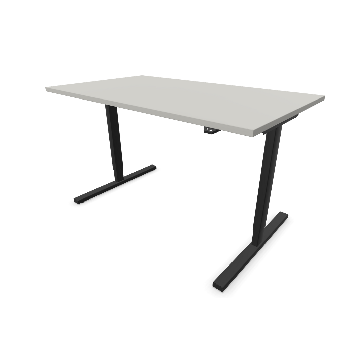 Narbutas Easy Sitz-Steh-Schreibtisch 1400x800mm, Gestell Schwarz, Tischplatte Perlgrau