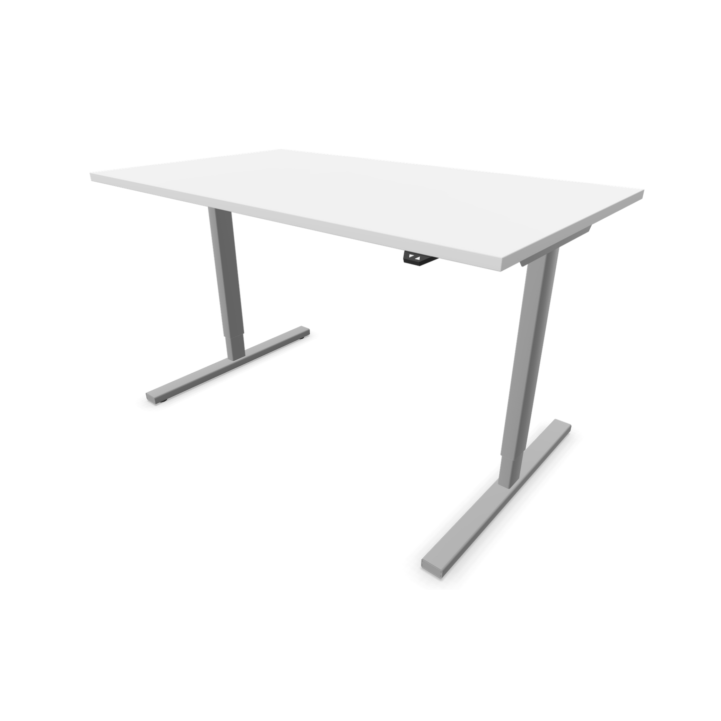 Narbutas Easy Sitz-Steh-Schreibtisch 1400x800mm, Gestell Silbergrau, Tischplatte Weiss