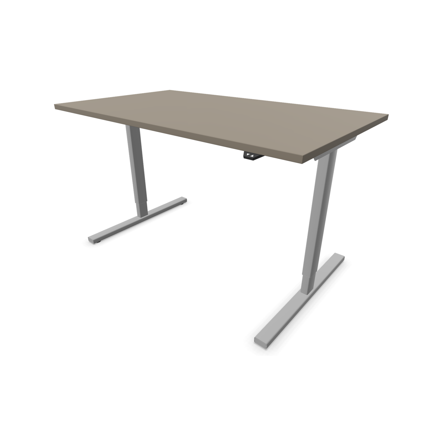 Narbutas Easy Sitz-Steh-Schreibtisch 1400x800mm, Gestell Silbergrau, Tischplatte Cubanitgrau