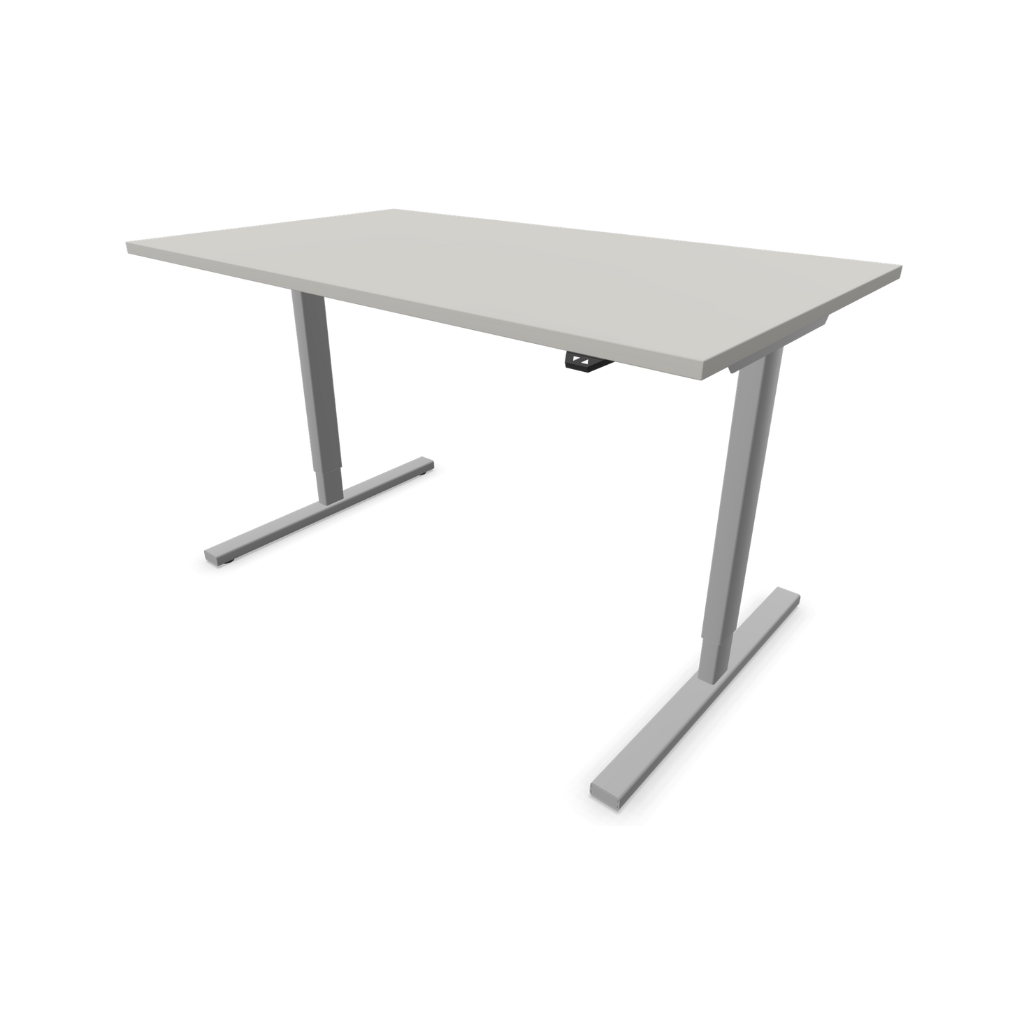 Narbutas Easy Sitz-Steh-Schreibtisch 1400x800mm, Gestell Silbergrau, Tischplatte Perlgrau