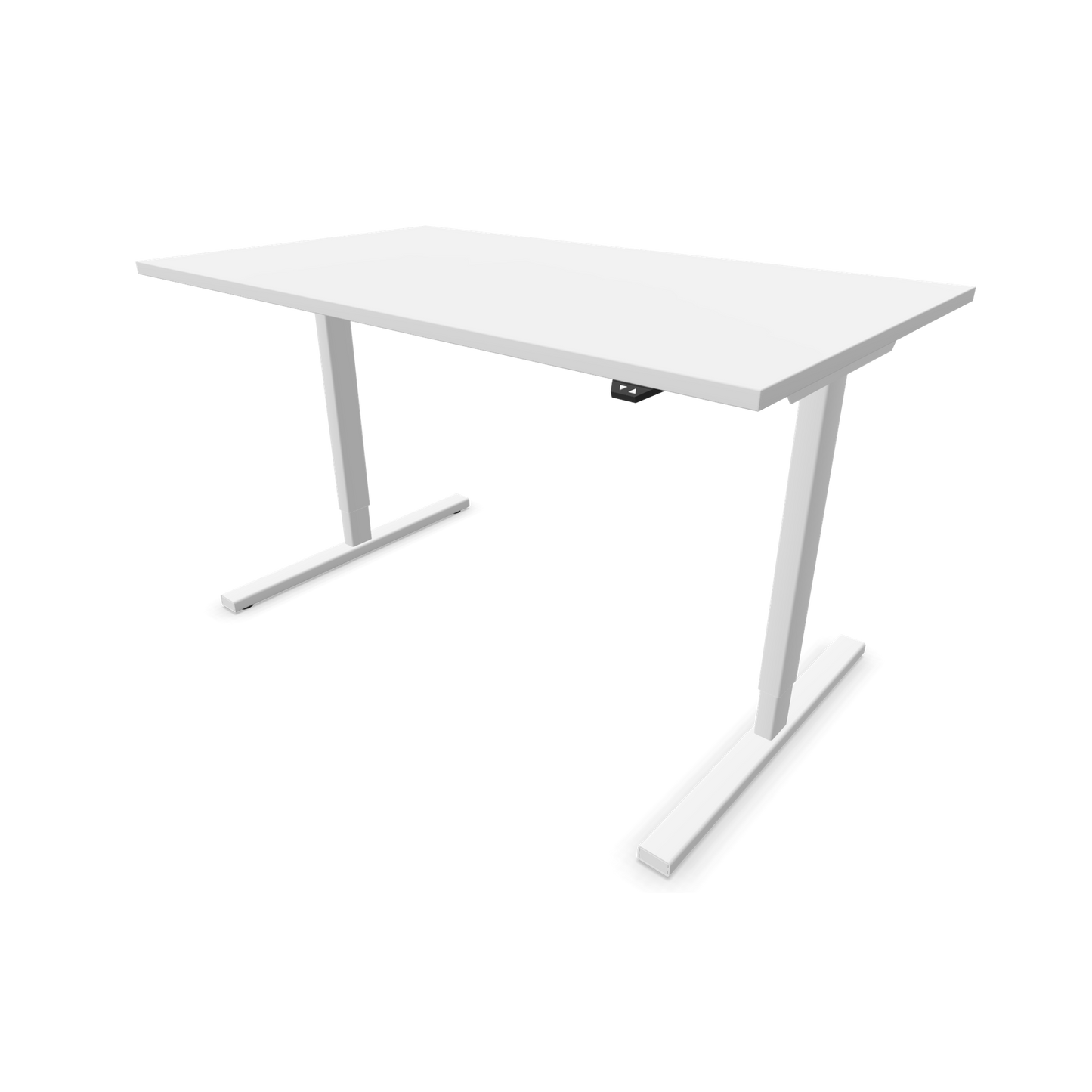 Narbutas Easy Sitz-Steh-Schreibtisch 1400x800mm, Gestell Weiss, Tischplatte Weiss