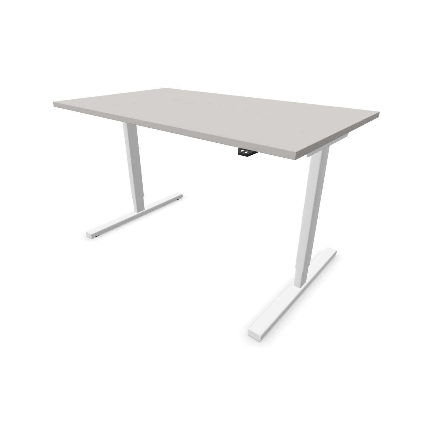 Narbutas Easy Sitz-Steh-Schreibtisch 1400x800mm, Gestell Weiss, Tischplatte Perlgrau
