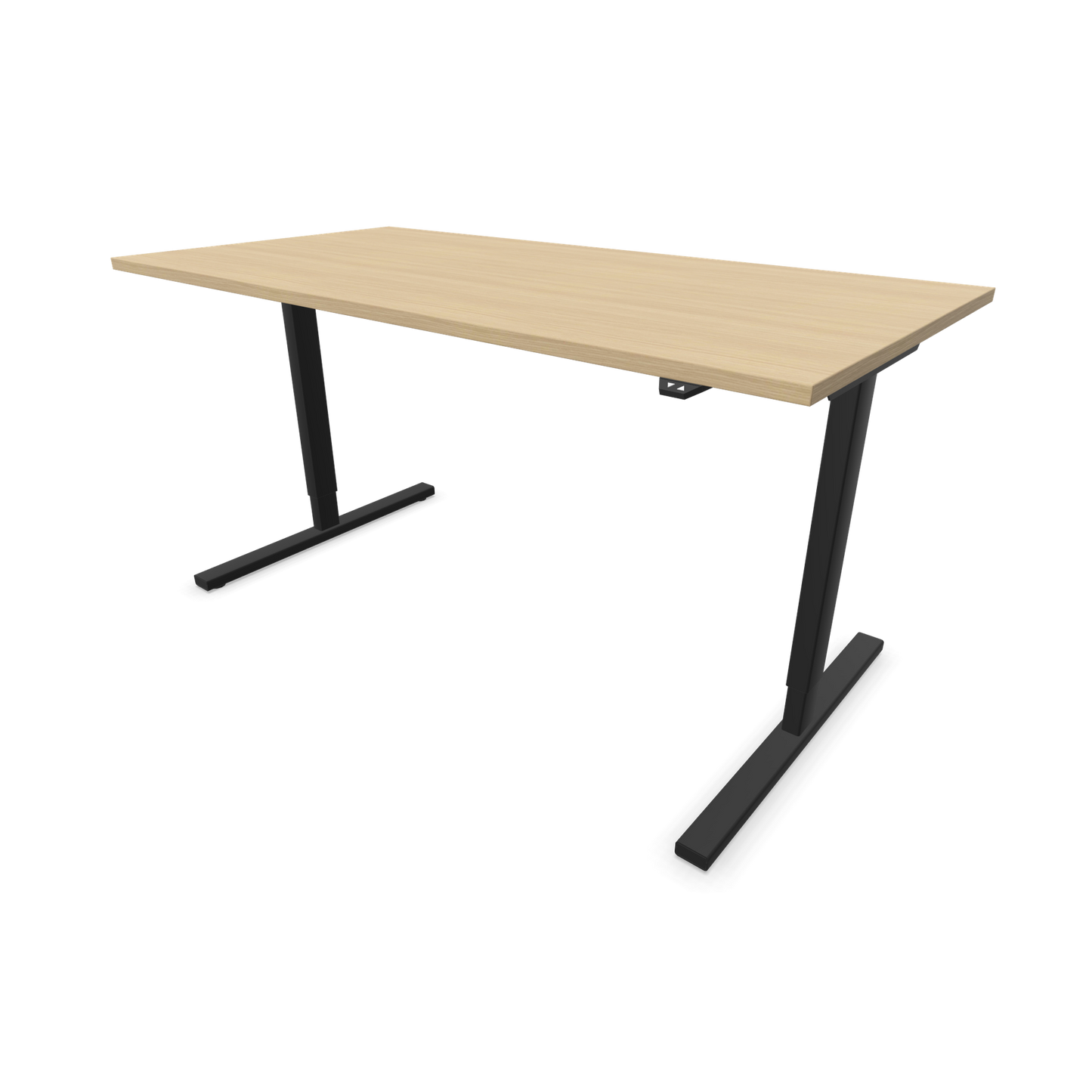 Narbutas Easy Sitz-Steh-Schreibtisch 1600x800mm, Gestell Schwarz, Tischplatte Eichendekor gebleicht