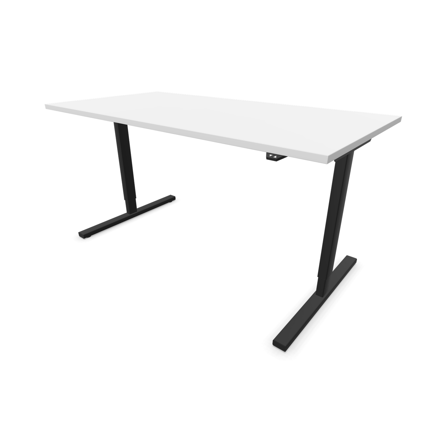 Narbutas Easy Sitz-Steh-Schreibtisch 1600x800mm, Gestell Schwarz, Tischplatte Weiss
