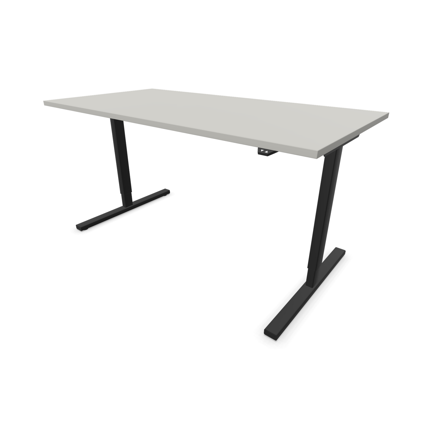 Narbutas Easy Sitz-Steh-Schreibtisch 1600x800mm, Gestell Schwarz, Tischplatte Perlgrau