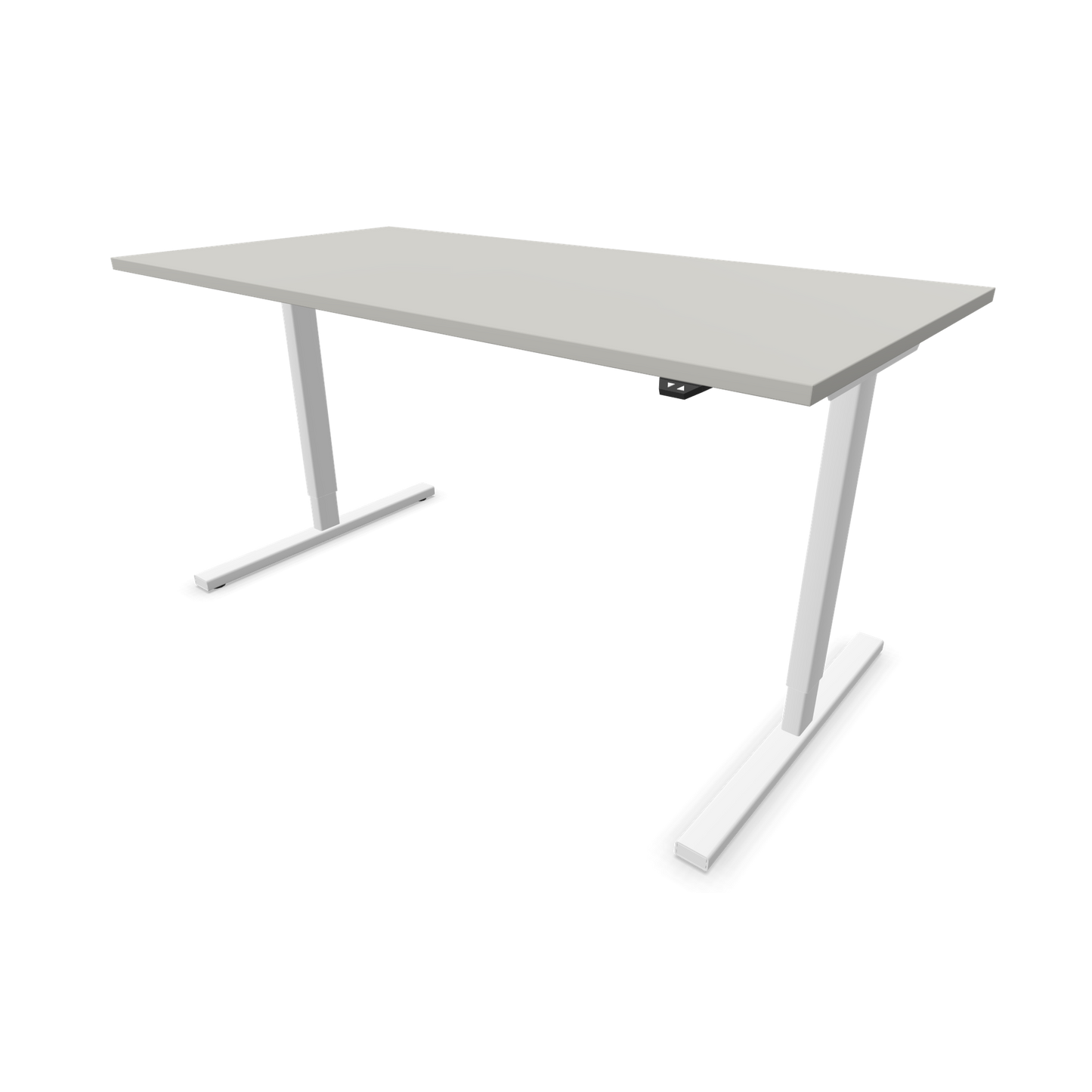 Narbutas Easy Sitz-Steh-Schreibtisch 1600x800mm, Gestell Weiss, Tischplatte Perlgrau