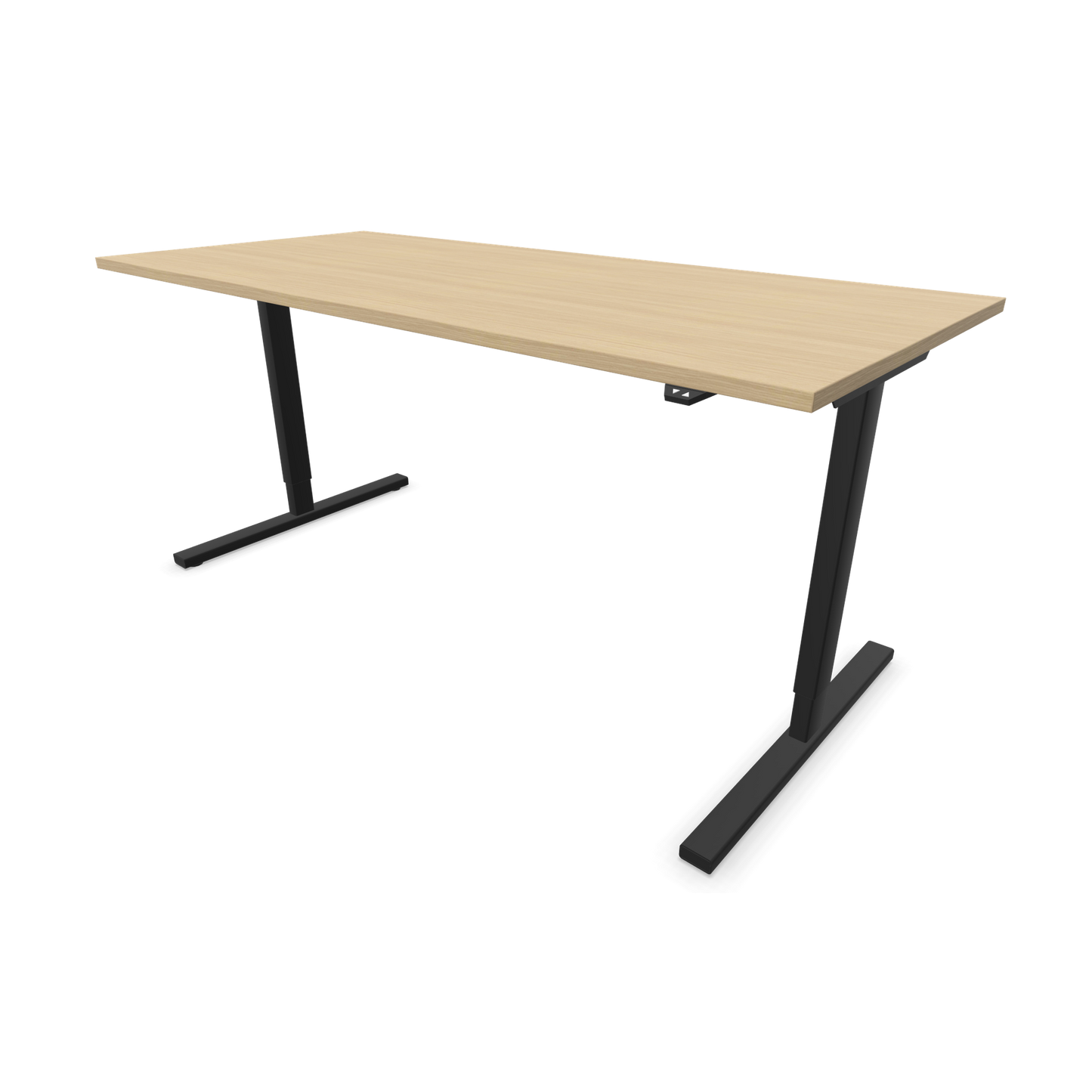 Narbutas Easy Sitz-Steh-Schreibtisch 1800x800mm, Gestell Schwarz, Tischplatte Eichendekor gebleicht