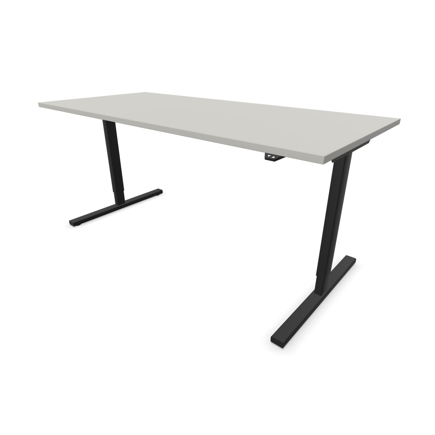 Narbutas Easy Sitz-Steh-Schreibtisch 1800x800mm, Gestell Schwarz, Tischplatte Perlgrau