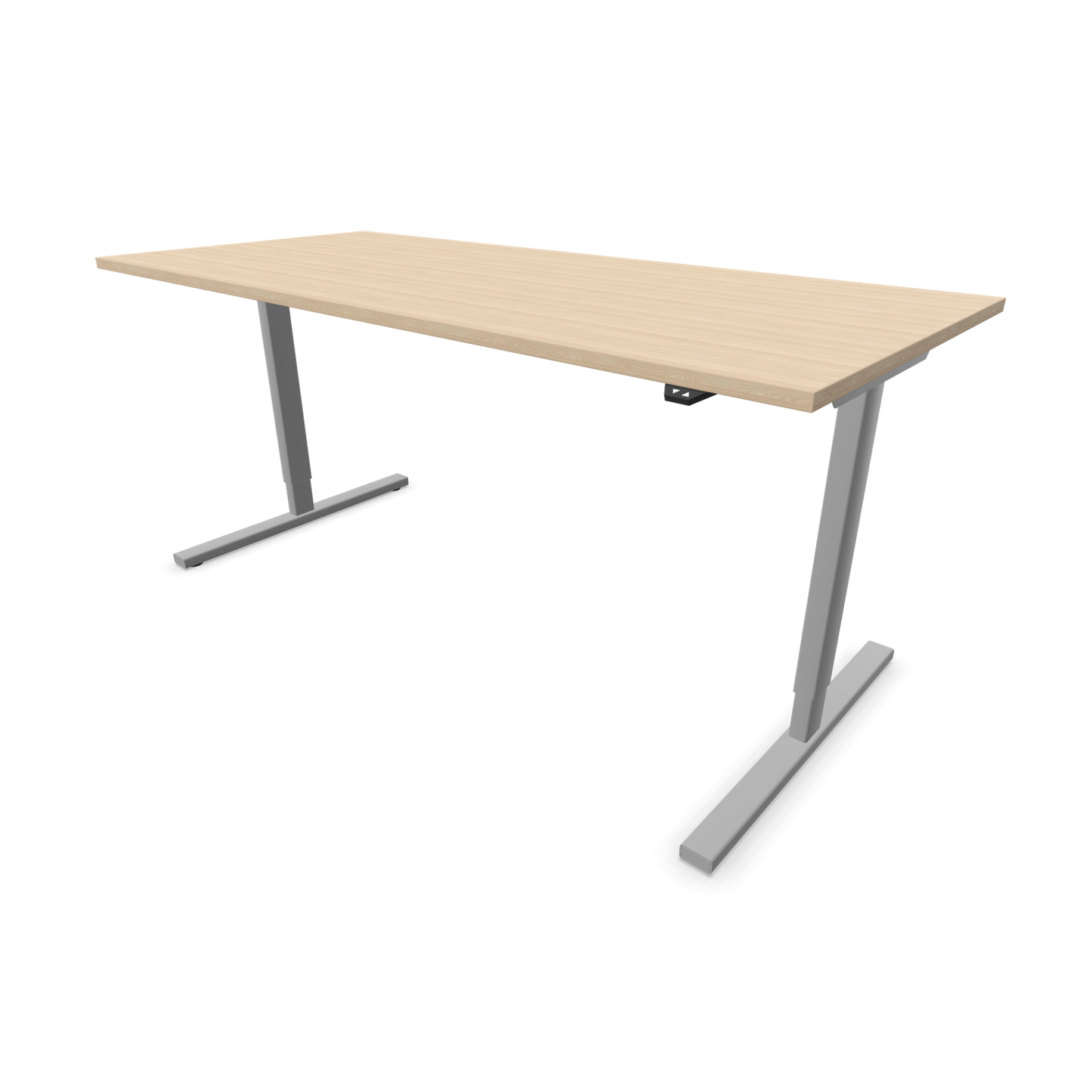 Narbutas Easy Sitz-Steh-Schreibtisch 1800x800mm, Gestell Silbergrau, Tischplatte Eschendekor sandbeige mit Struktur