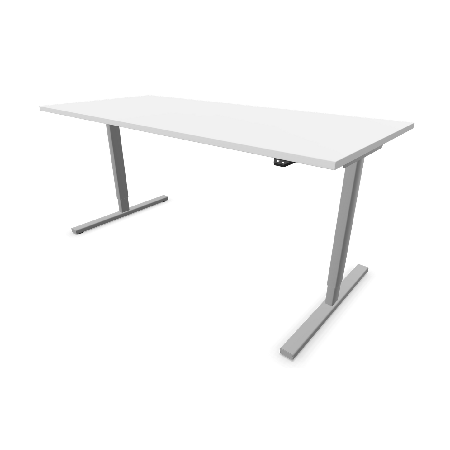 Narbutas Easy Sitz-Steh-Schreibtisch 1800x800mm, Gestell Silbergrau, Tischplatte Weiss