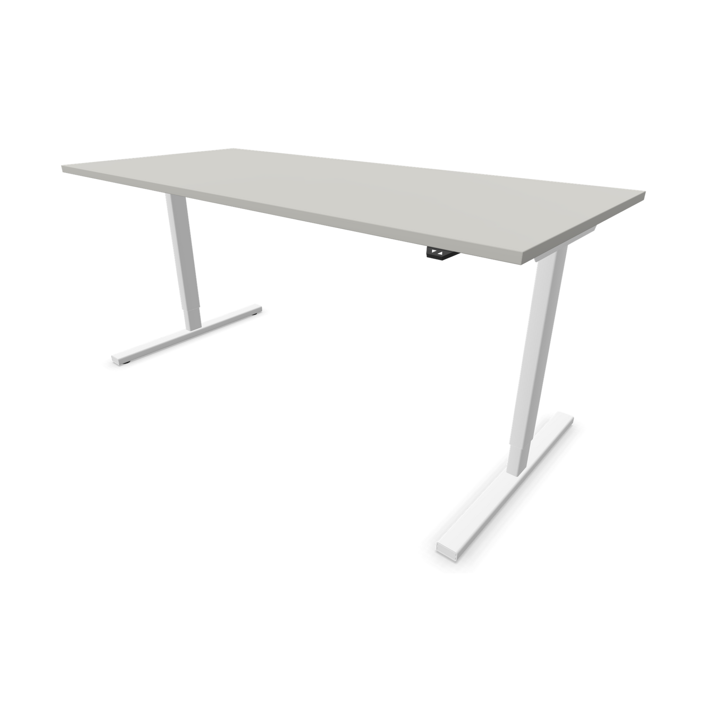 Narbutas Easy Sitz-Steh-Schreibtisch 1800x800mm, Gestell Weiss, Tischplatte Perlgrau