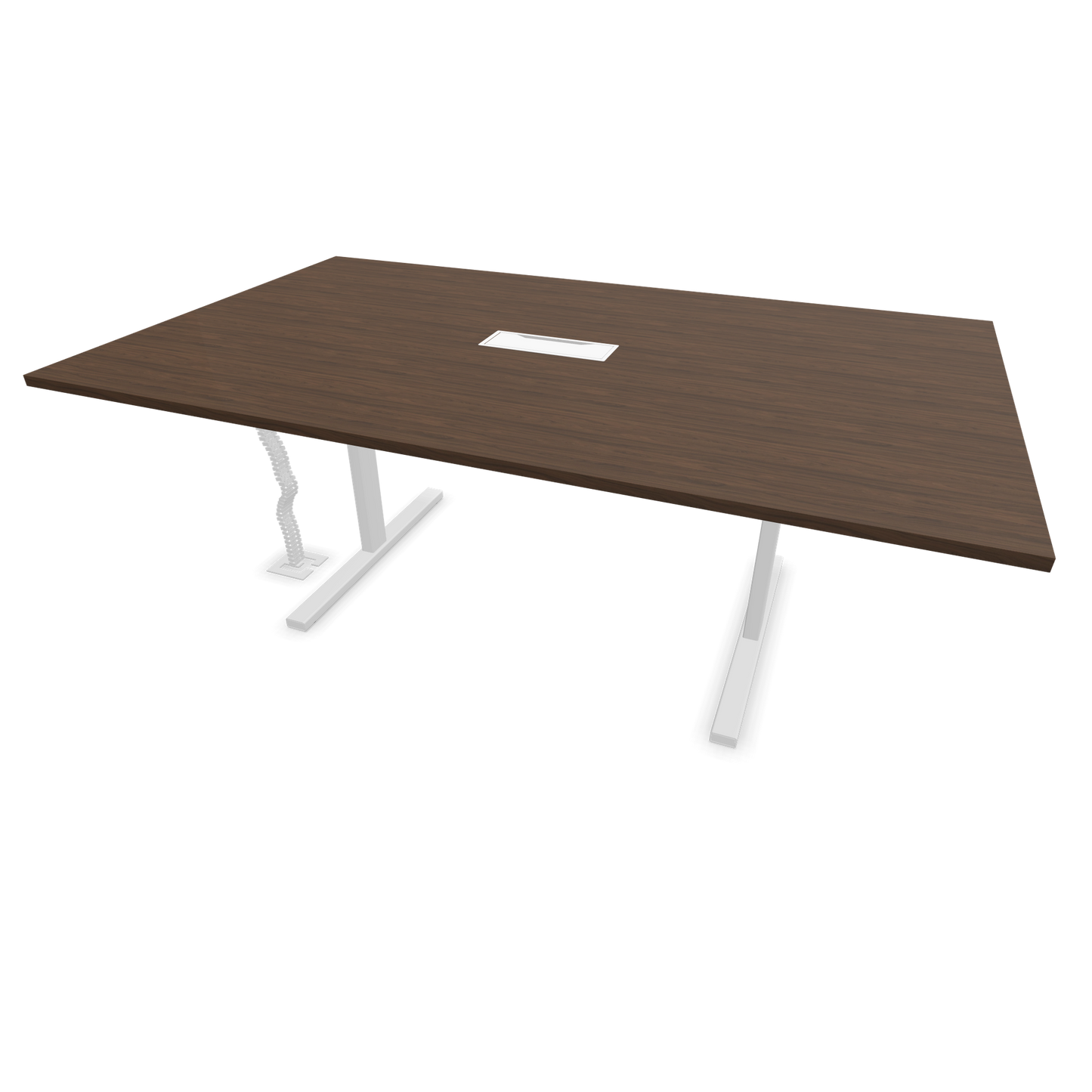 Narbutas T-Easy-2000x1200mm, Gestell Weiss, Tischplatte Walnussdekor dunkel mit Struktur