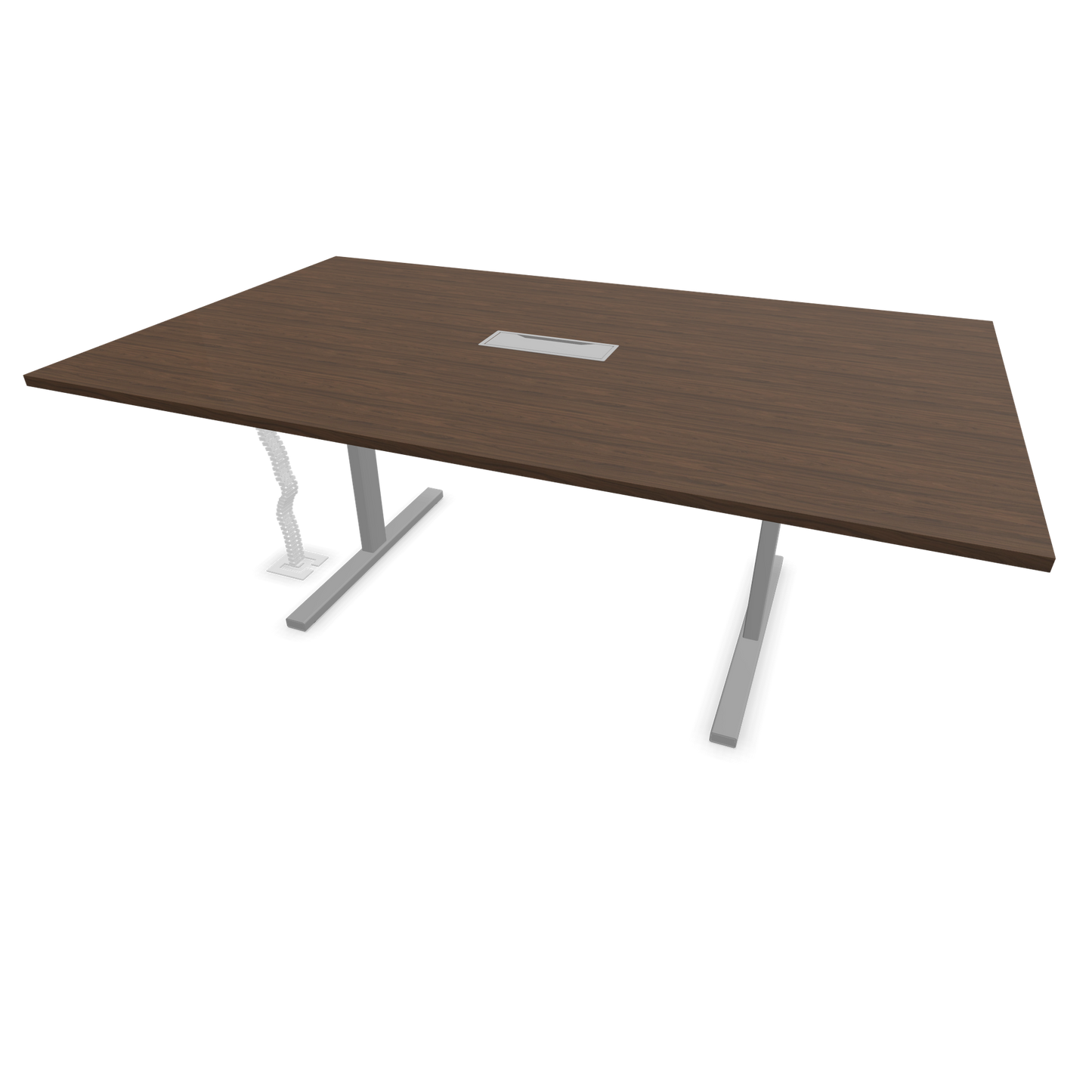 Narbutas T-Easy-2000x1200mm, Gestell Silbergrau, Tischplatte Walnussdekor dunkel mit Struktur