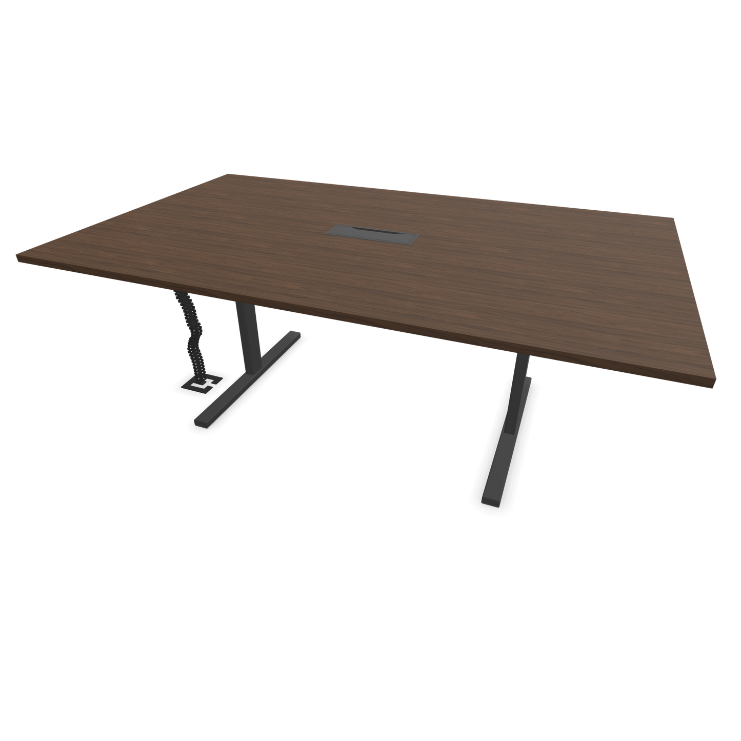 Narbutas T-Easy-2000x1200mm, Gestell Dunkelgrau, Tischplatte Walnussdekor dunkel mit Struktur