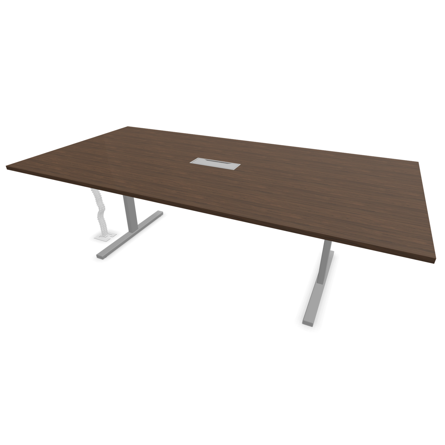 Narbutas T-Easy-2400x1200mm, Gestell Silbergrau, Tischplatte Walnussdekor dunkel mit Struktur