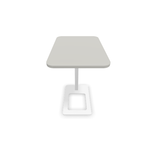 Narbutas MOBI Loungetisch Gestell Weiss - Tischplatte Perlgrau von vorne - 6020419