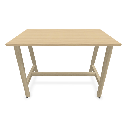 Narbutas Nova Wood Hochtisch 900mm hoch - 1200x700mm - Gestell Esche Natur - Tischplatte Eichendekor Frontansicht - 6020462
