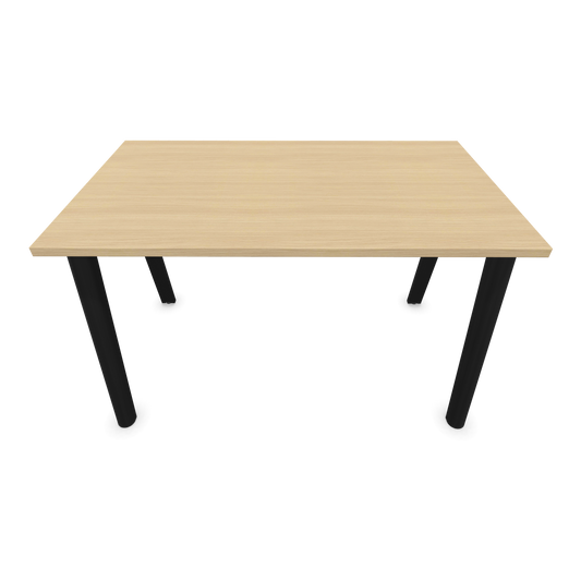 Narbutas Nova Wood Schreibtisch Gestell Esche Schwarz - 1200x700mm - Tischplatte Eichendekor gebleicht Ansicht von oben - 6020615