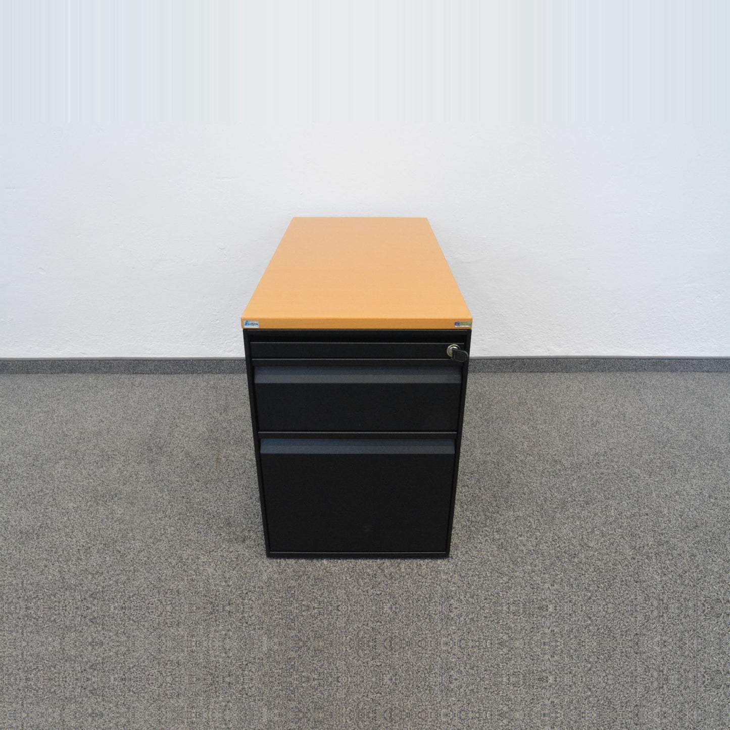 Lista Office Serie L Unterstell-Korpus in schwarz mit Holzdeckblatt
