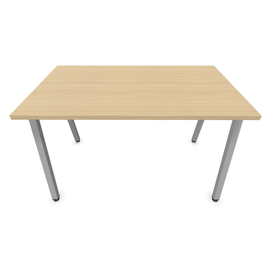 Narbutas Nova A Schreibtisch 1200x700mm - Gestell Silbergrau - Eichendekor gebleicht Frontansicht - 6023723