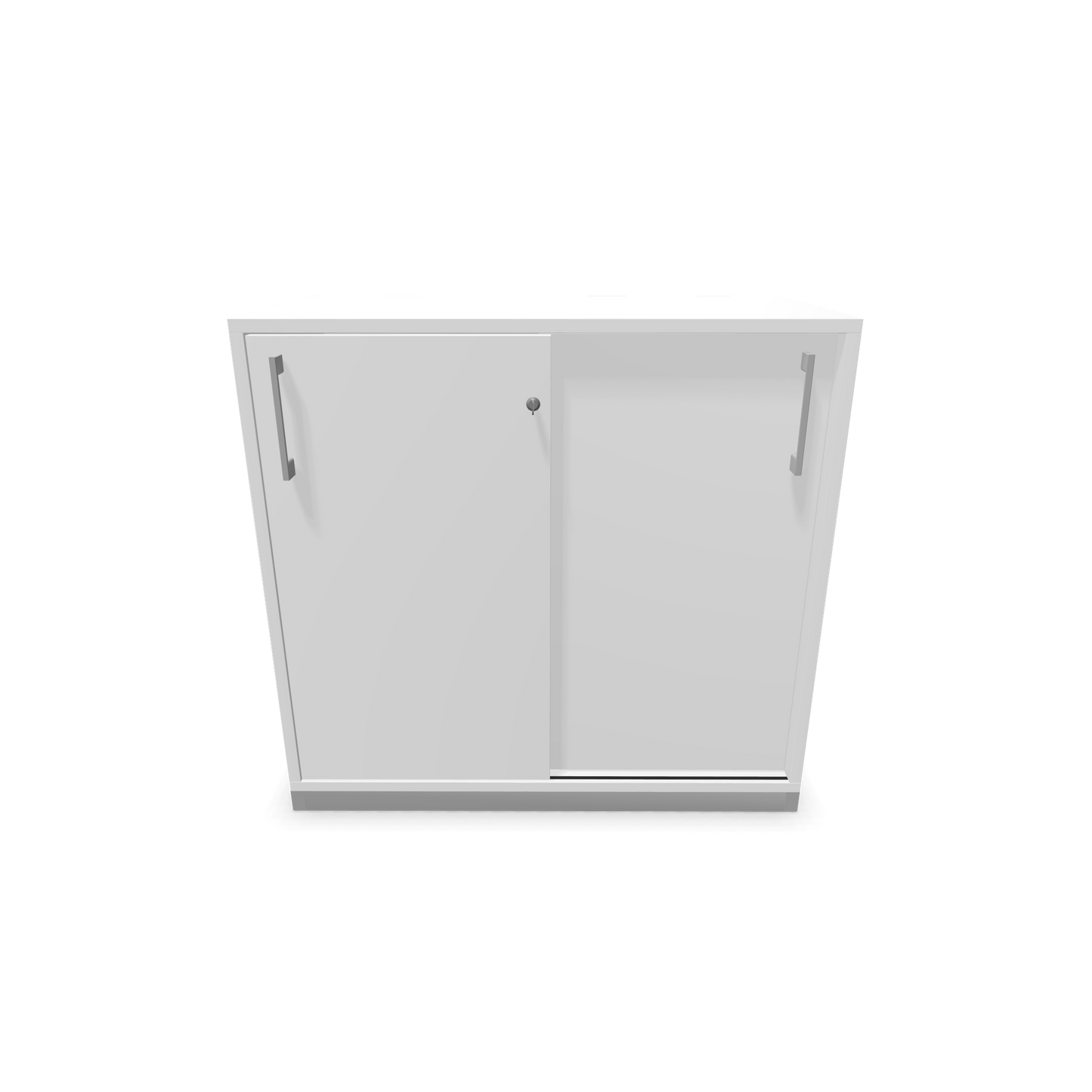 Narbutas Choice Schiebetürschrank 2-OH - 800mm - Weiss mit Griffen Silbergrau