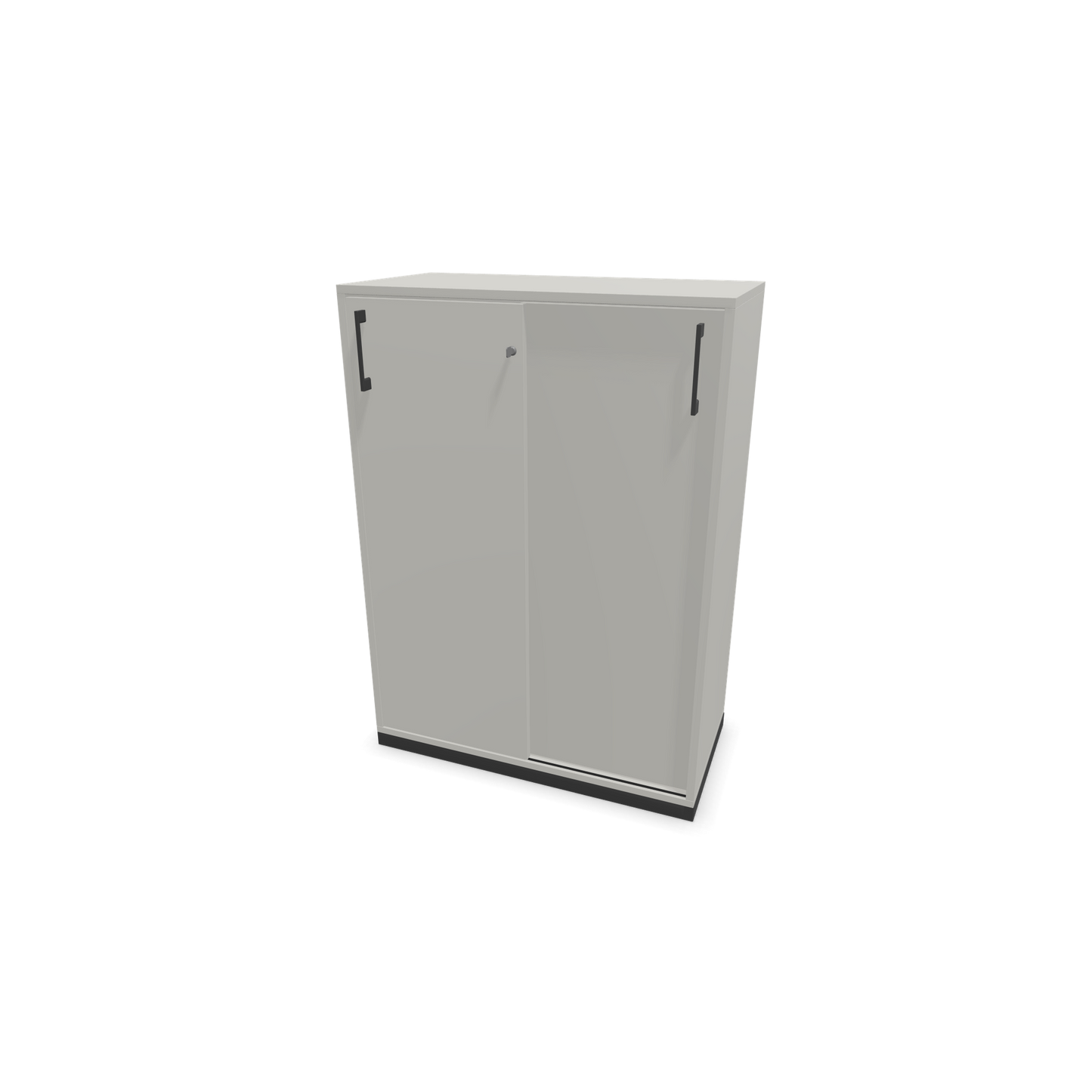 Narbutas Choice Schiebetürschrank 3-OH - 800mm - Perlgrau mit Griffen Dunkelgrau