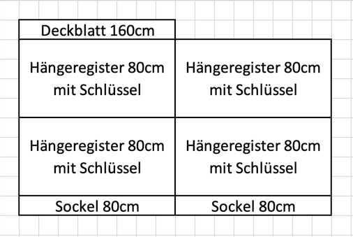 Denz D3 Sideboard MDF Hellgrau 1600 mm breit - 6028562