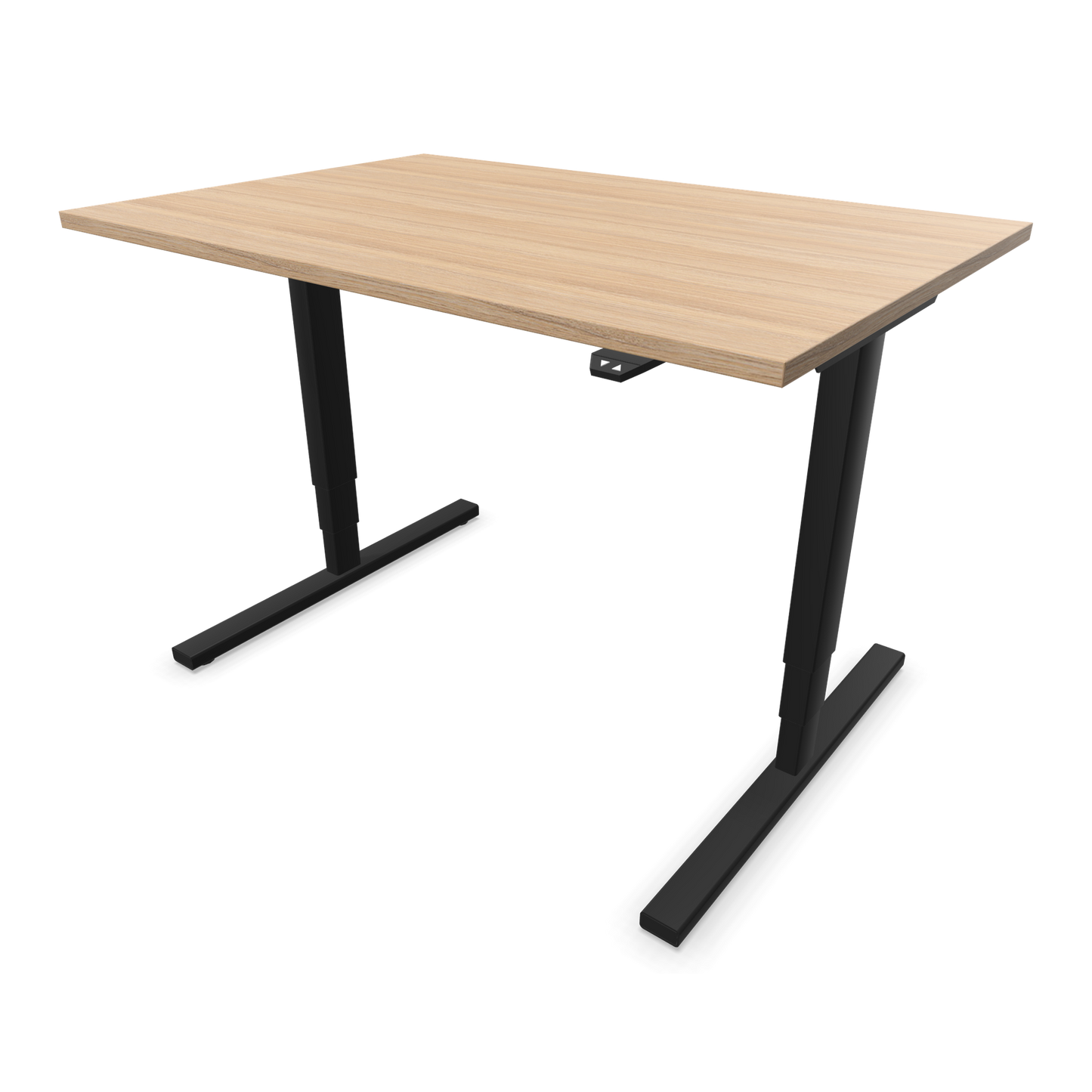 Narbutas Easy High Sitz-Steh-Schreibtisch 1200x800mm, Gestell Schwarz, Tischplatte Bernsteineichendekor mit Struktur