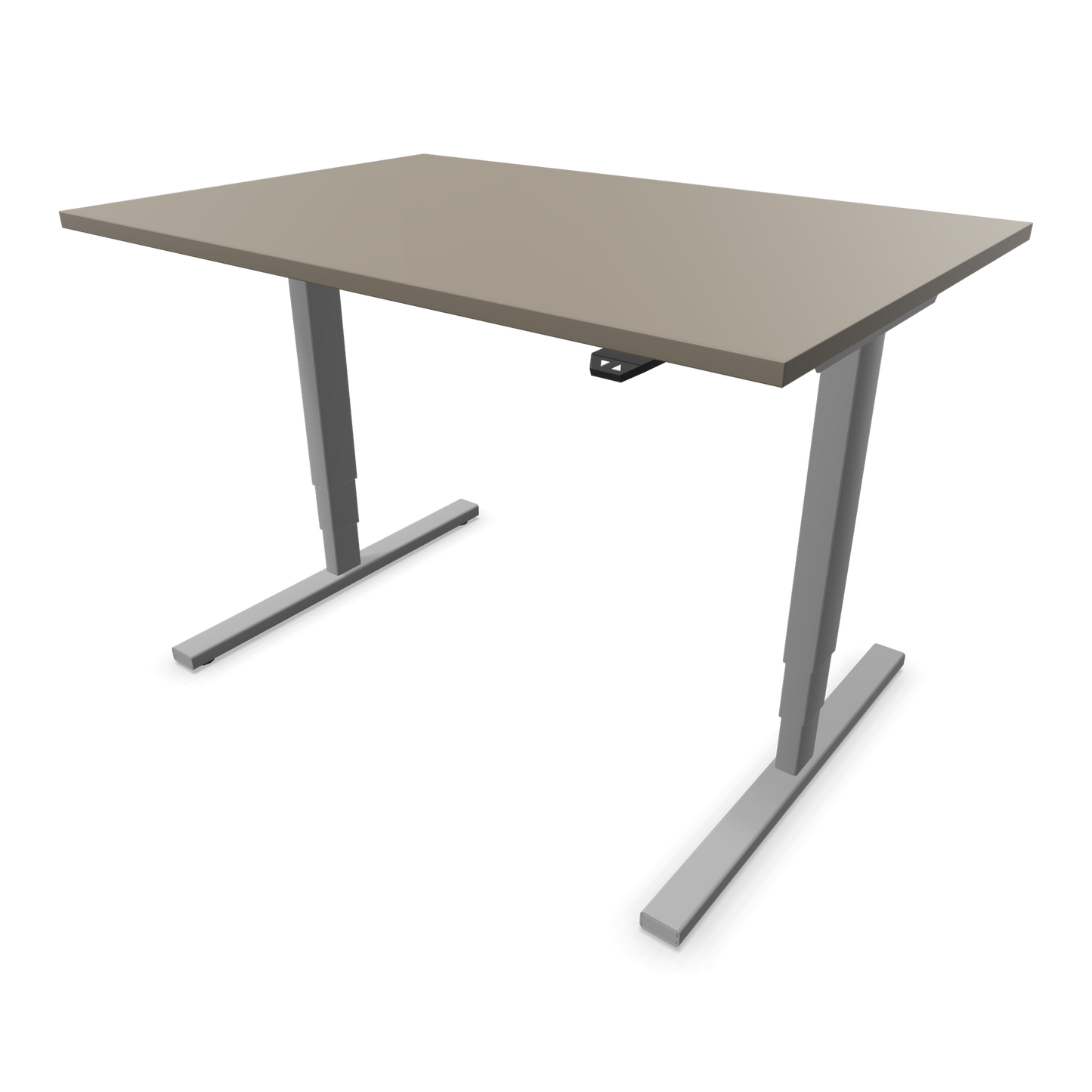 Narbutas Easy High Sitz-Steh-Schreibtisch 1200x800mm, Gestell Silbergrau, Tischplatte Cubanitgrau