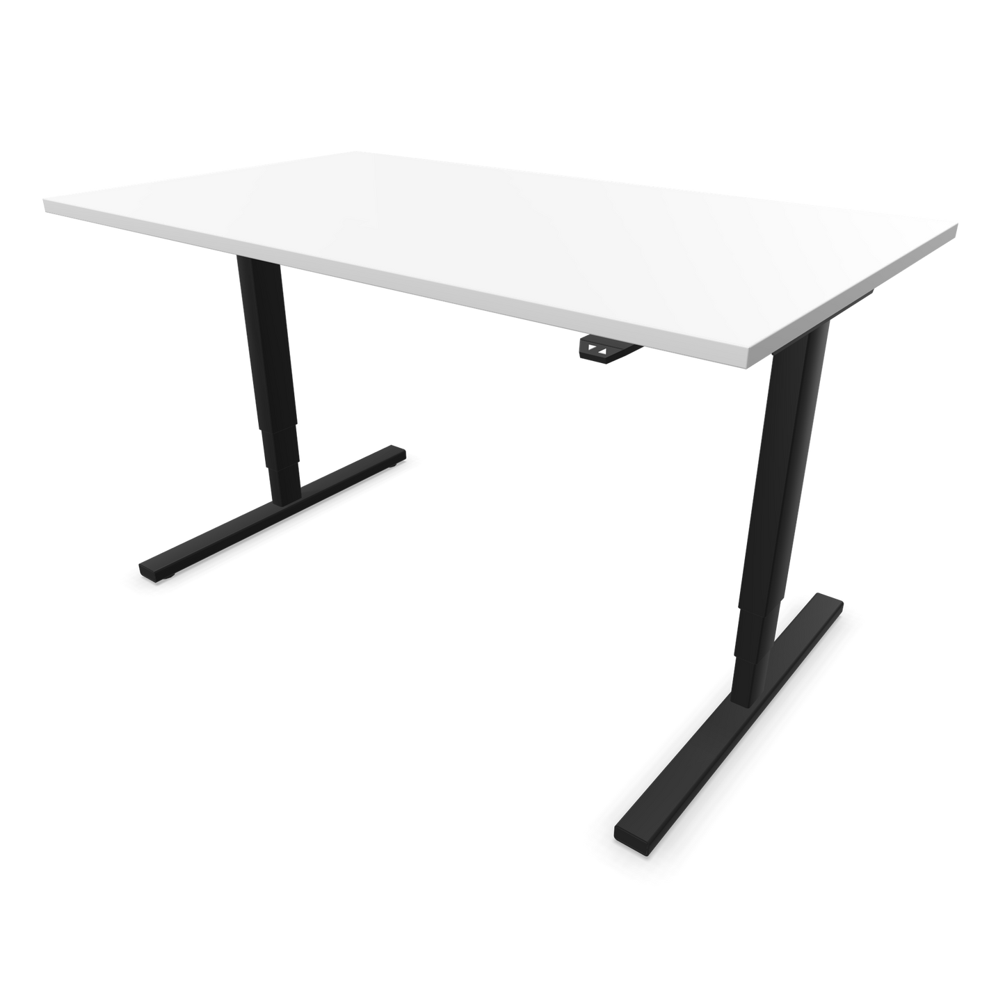 Narbutas Easy High Sitz-Steh-Schreibtisch 1400x800mm, Gestell Schwarz, Tischplatte Weiss
