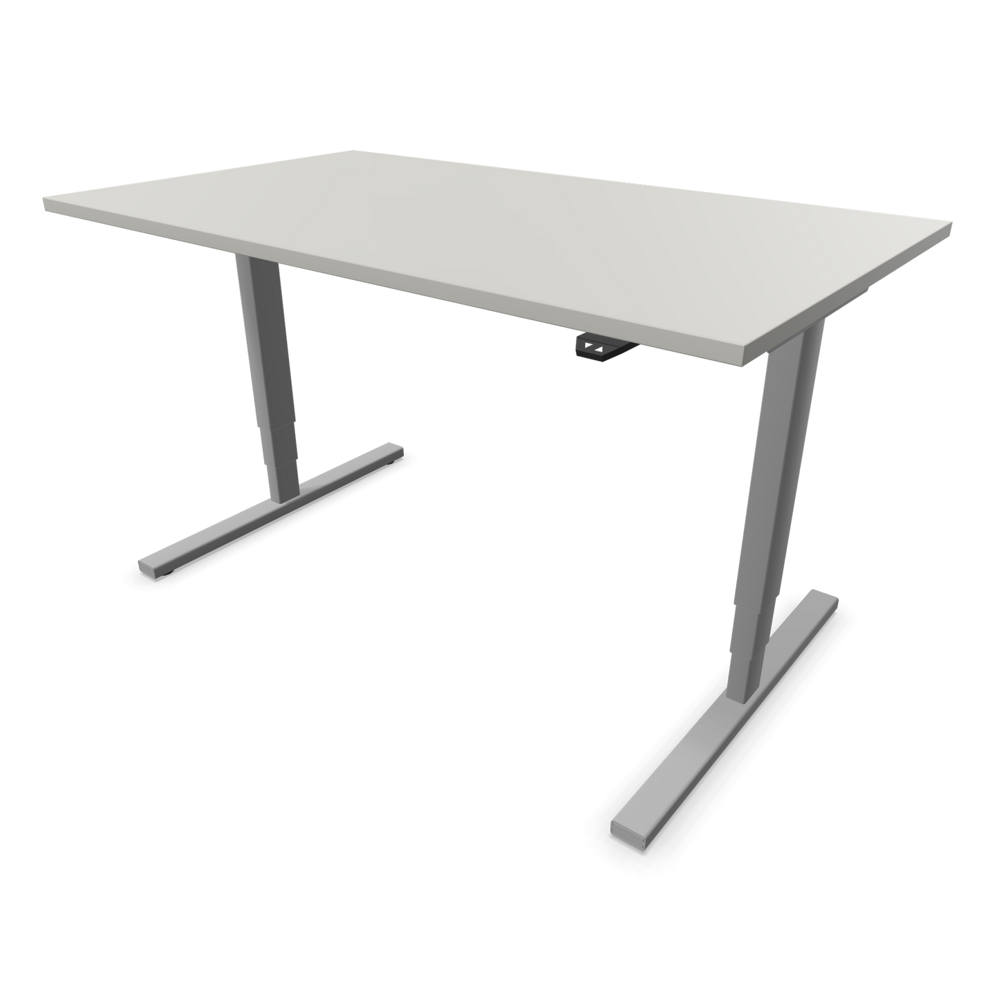 Narbutas Easy High Sitz-Steh-Schreibtisch 1400x800mm, Gestell Silbergrau, Tischplatte Perlgrau