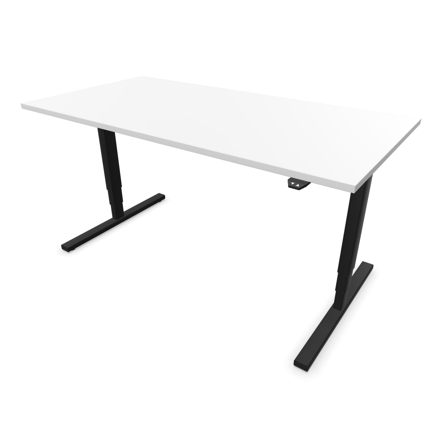 Narbutas Easy High Sitz-Steh-Schreibtisch 1600x800mm, Gestell Schwarz, Tischplatte Weiss