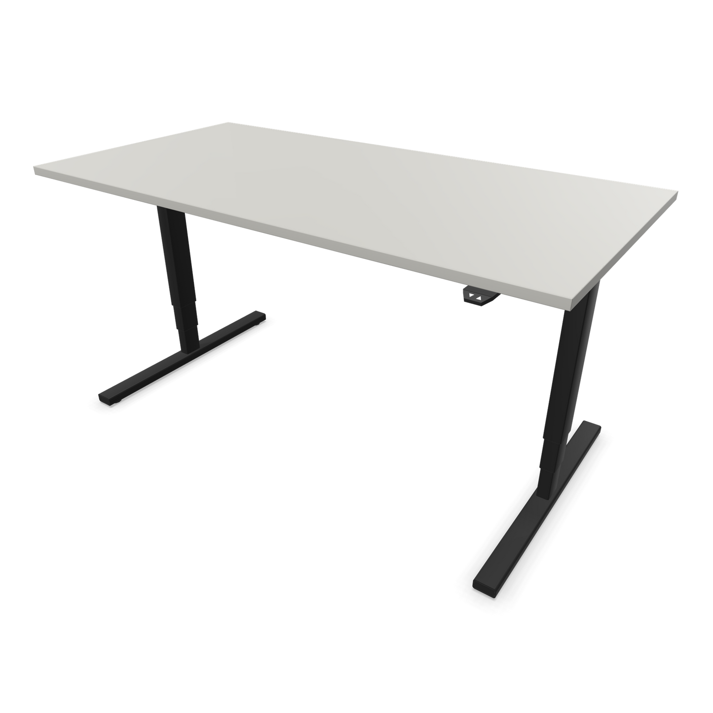 Narbutas Easy High Sitz-Steh-Schreibtisch 1600x800mm, Gestell Schwarz, Tischplatte Perlgrau