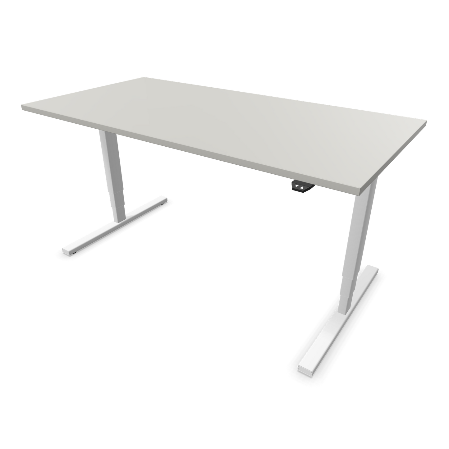 Narbutas Easy High Sitz-Steh-Schreibtisch 1600x800mm, Gestell Weiss, Tischplatte Perlgrau