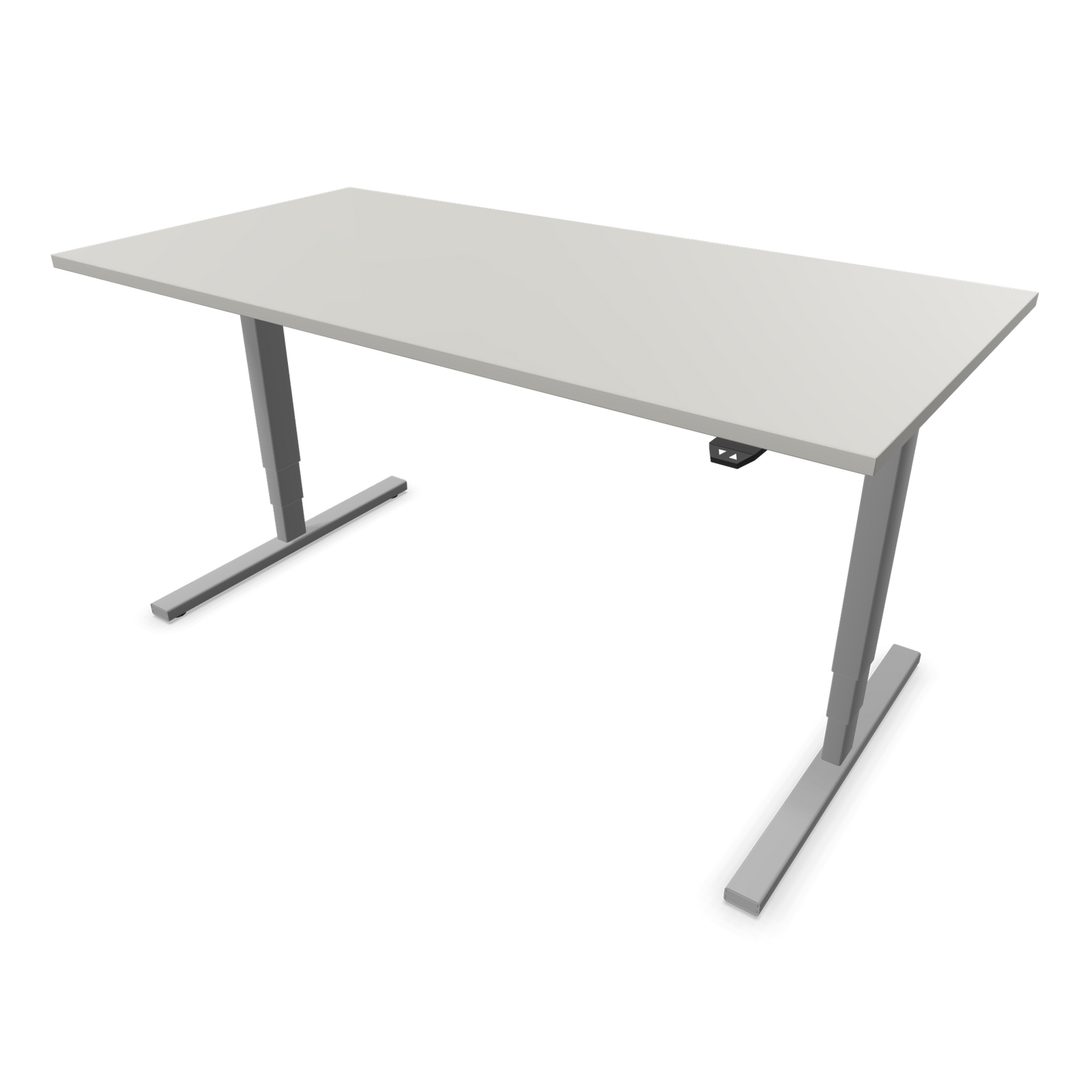 Narbutas Easy High Sitz-Steh-Schreibtisch 1600x800mm, Gestell Silbergrau, Tischplatte Perlgrau