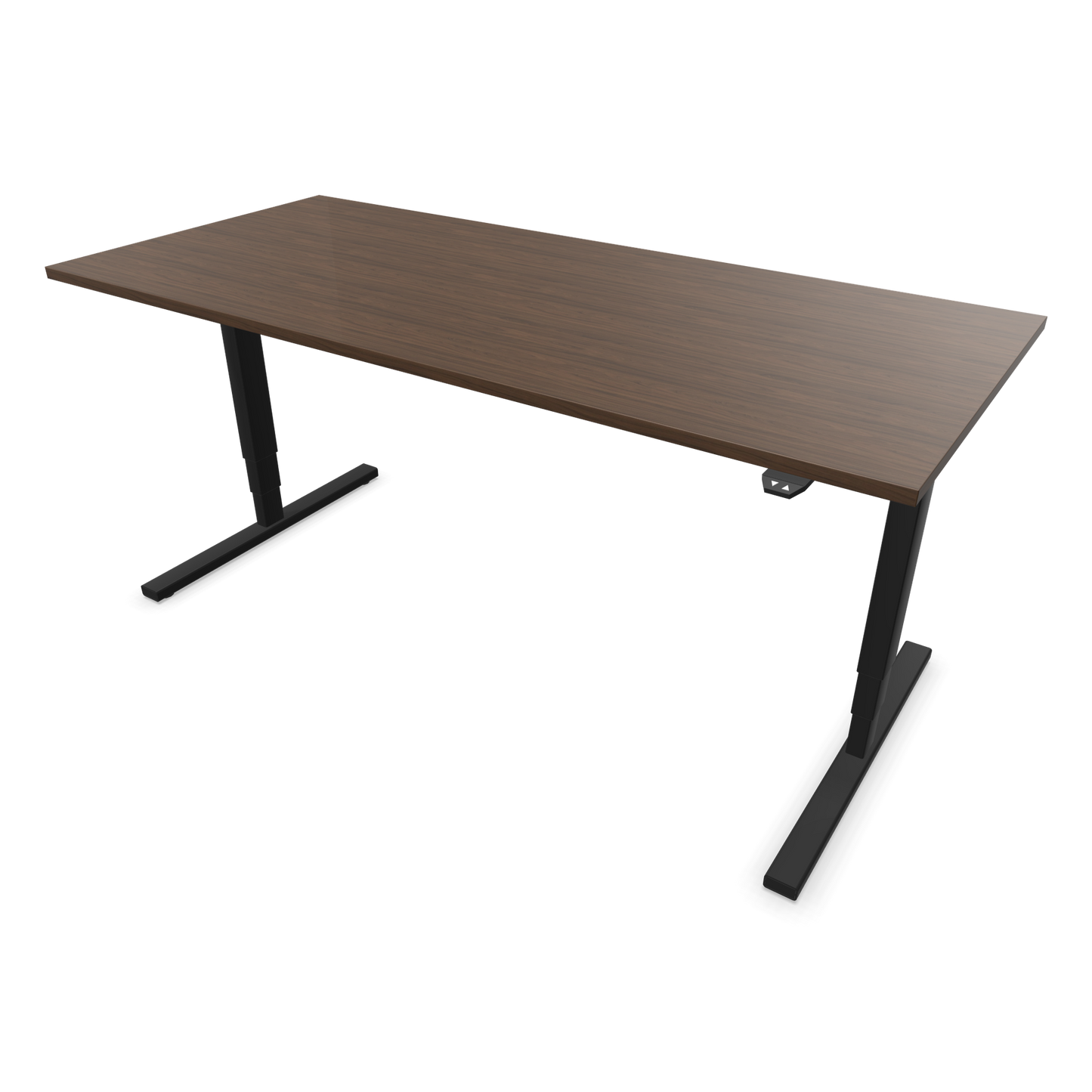 Narbutas Easy High Sitz-Steh-Schreibtisch 1800x800mm, Gestell Schwarz, Tischplatte Walnussdekor dunkel mit Struktur